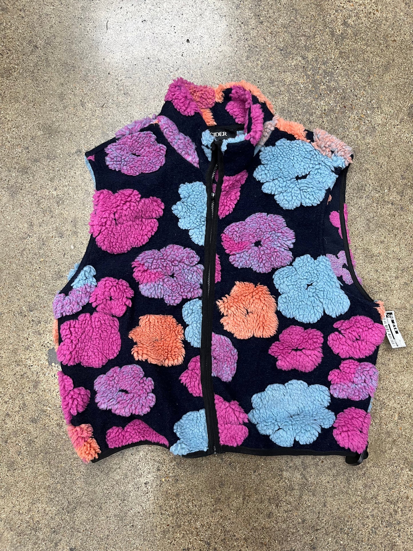 Vest Faux Fur & Sherpa By Cider In Blue & Purple, Size:Xl