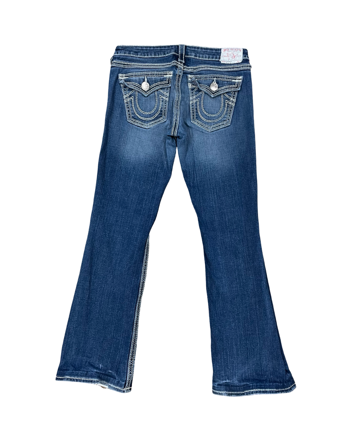 Jeans Boot Cut By True Religion In Blue Denim, Size:14