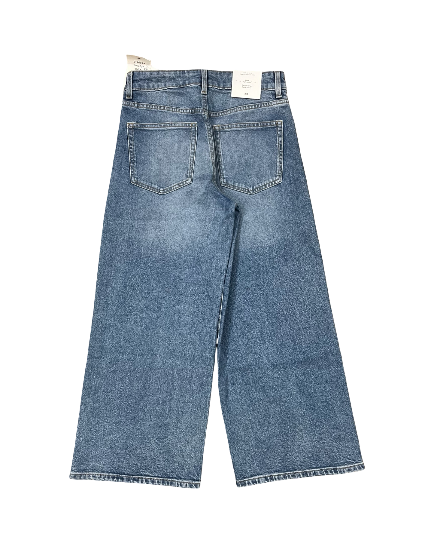 Jeans Wide Leg By H&M In Blue Denim, Size:4