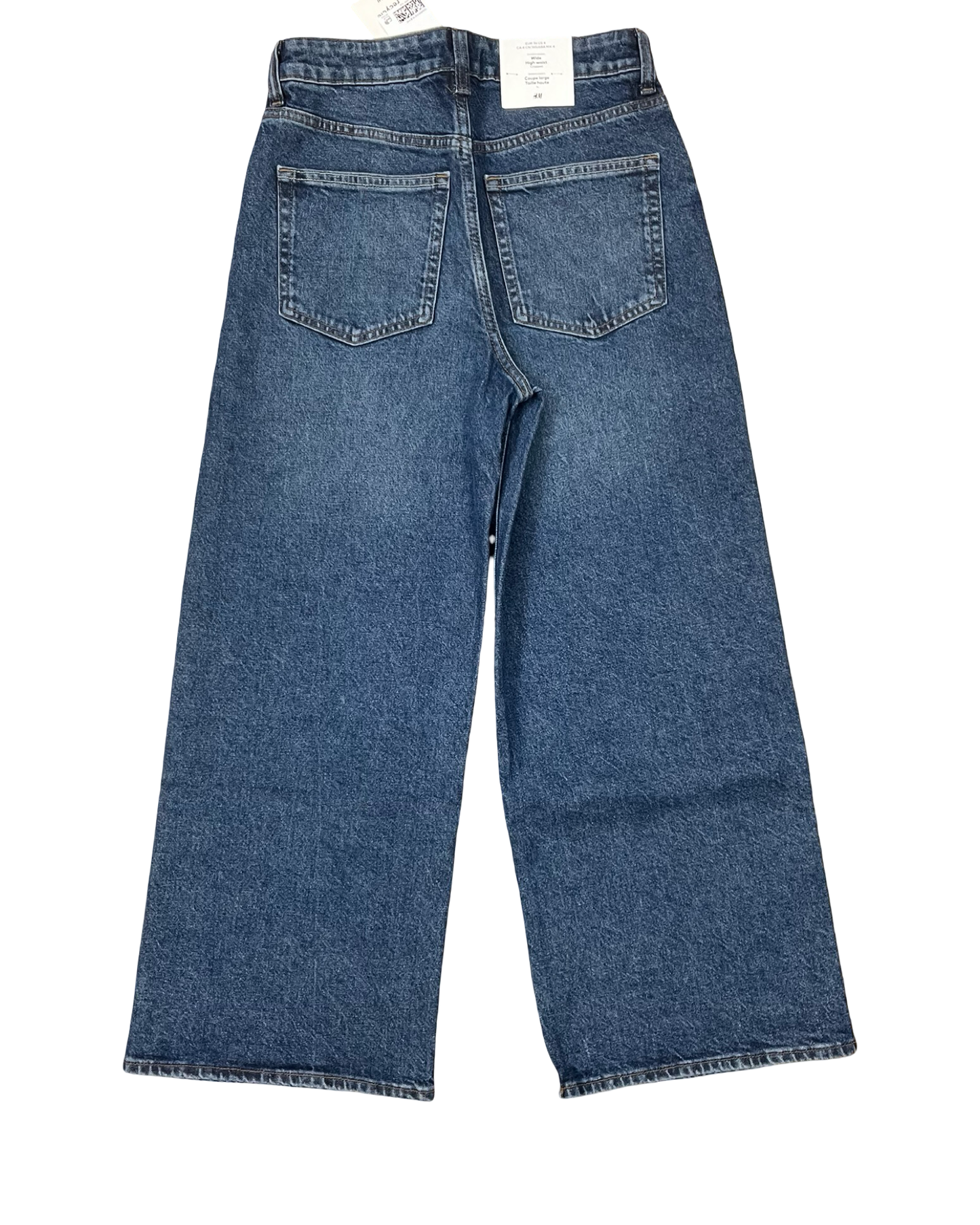 Jeans Wide Leg By H&M In Blue Denim, Size:4