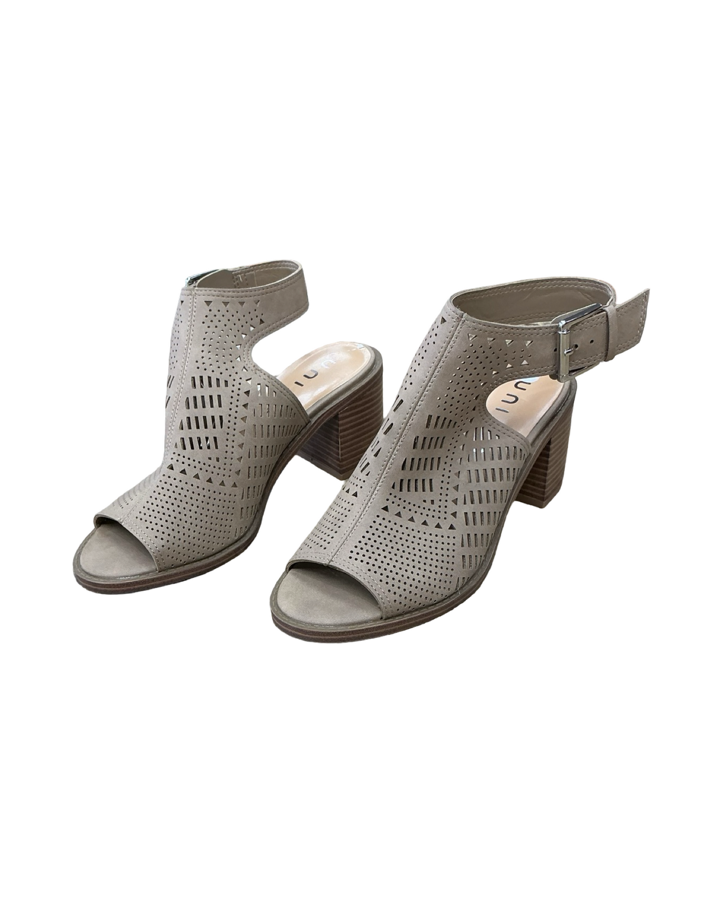 Sandals Heels Block By Unisa In Taupe, Size:9