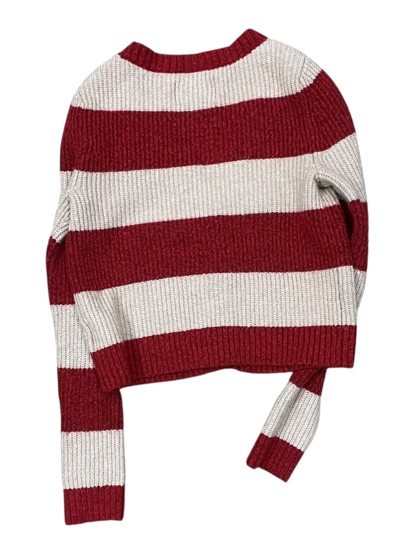 Sweater Cardigan By American Eagle In Red & Tan, Size:S