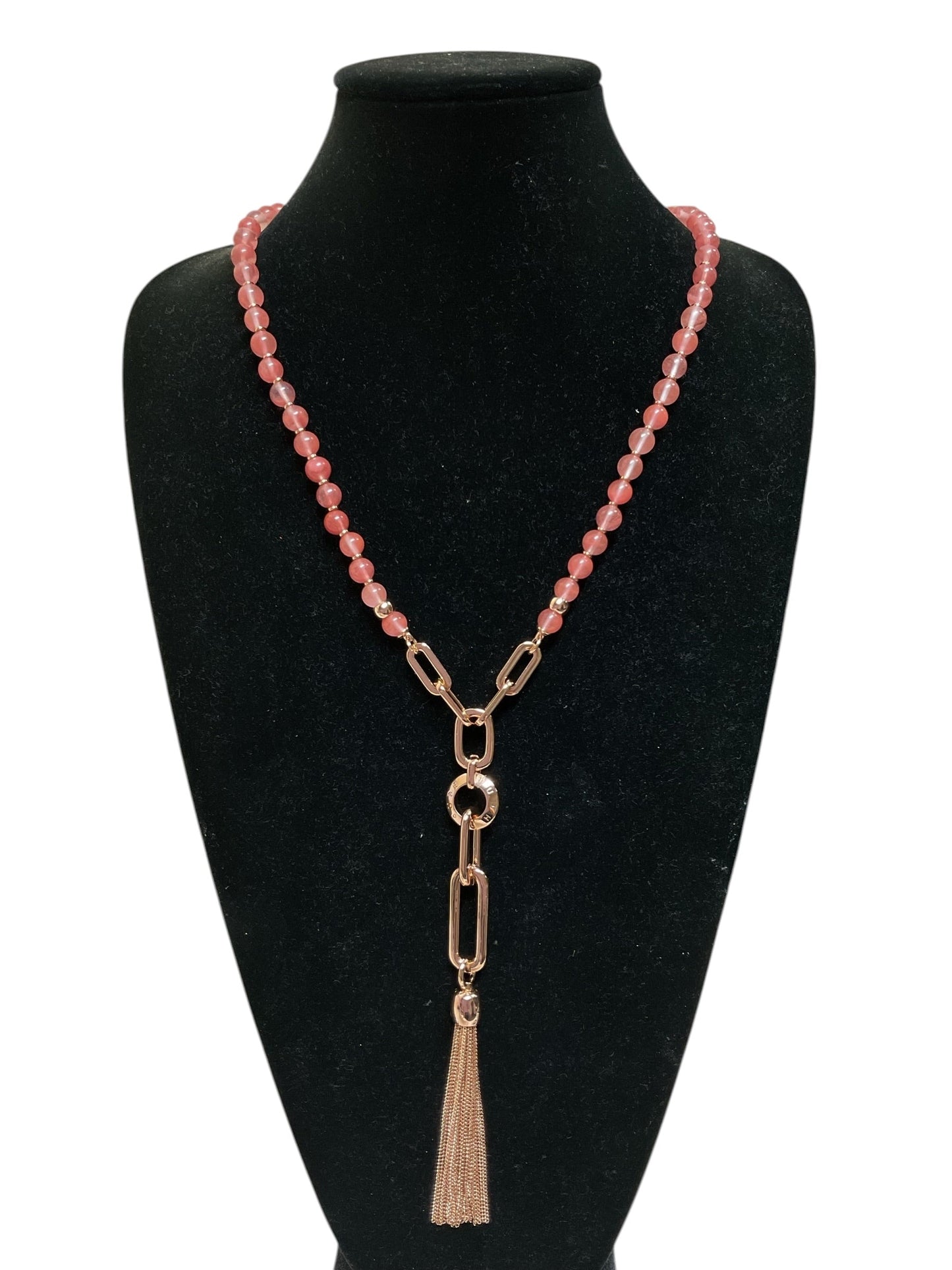 Necklace Lariat & Y-Drop By Henri Bendel In Rose Gold