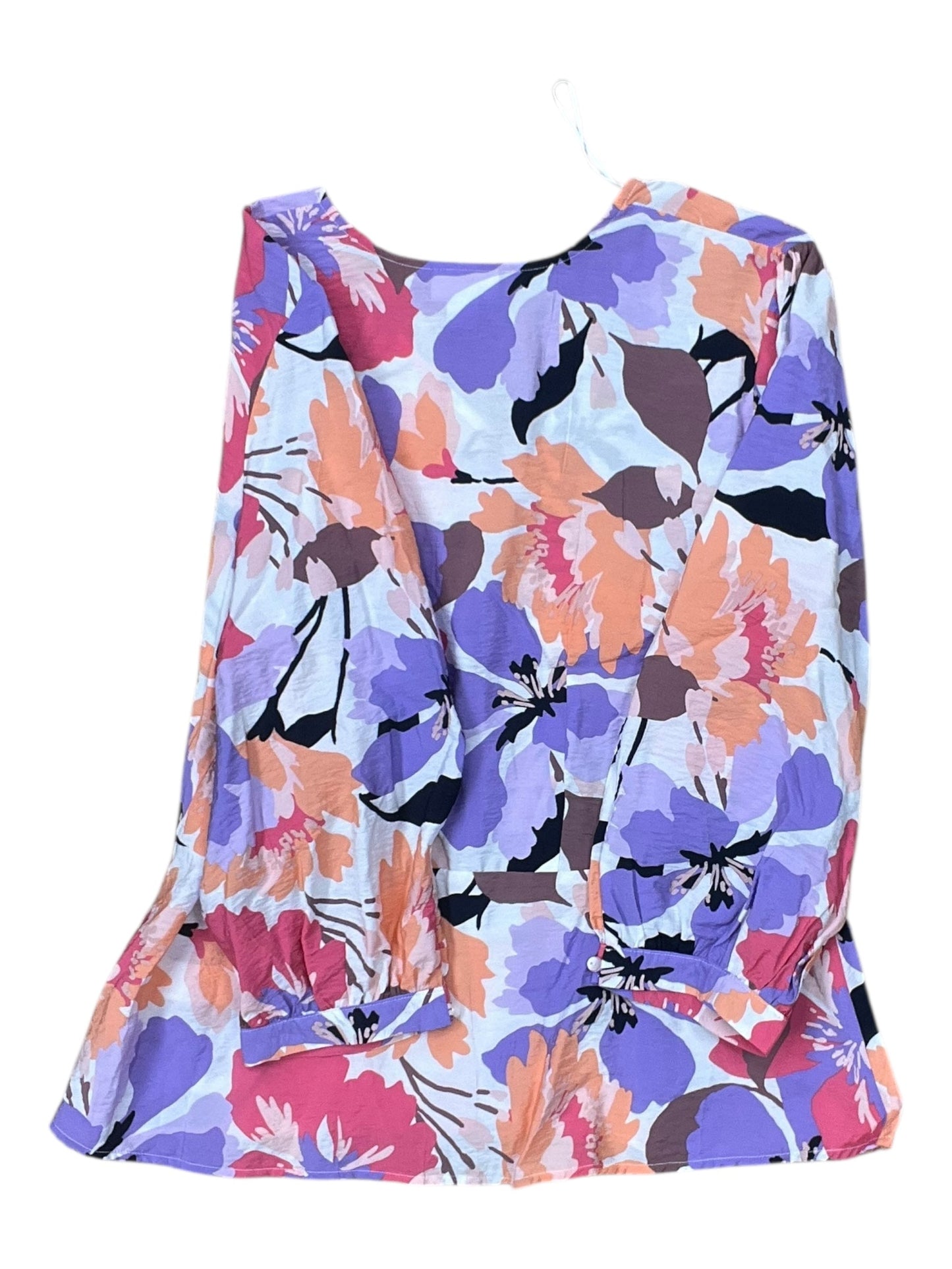 Top 3/4 Sleeve By Liz Claiborne In Pink & Purple, Size:Xl