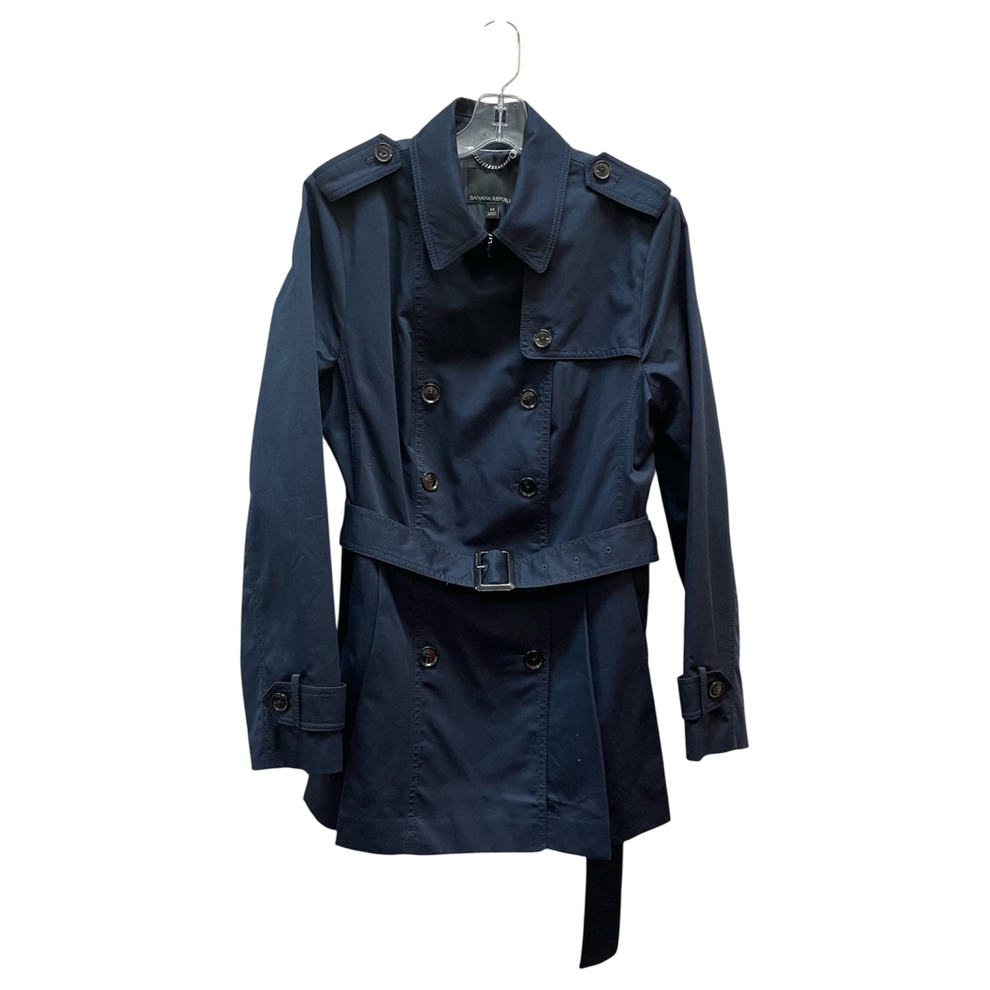 Coat Trench Coat By Banana Republic In Blue, Size:Xl
