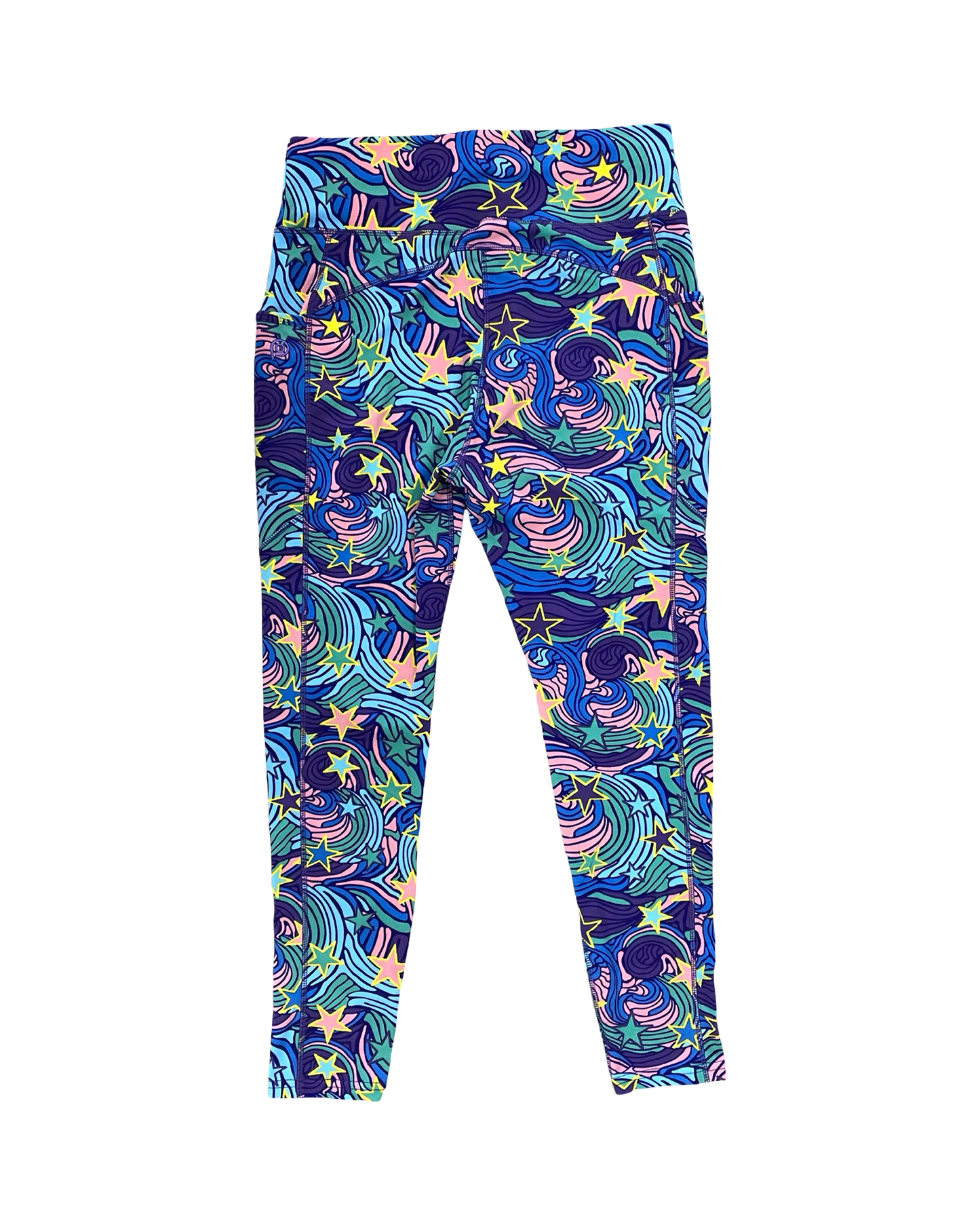 Athletic Leggings By Clothes Mentor In Purple & Yellow, Size:Xl