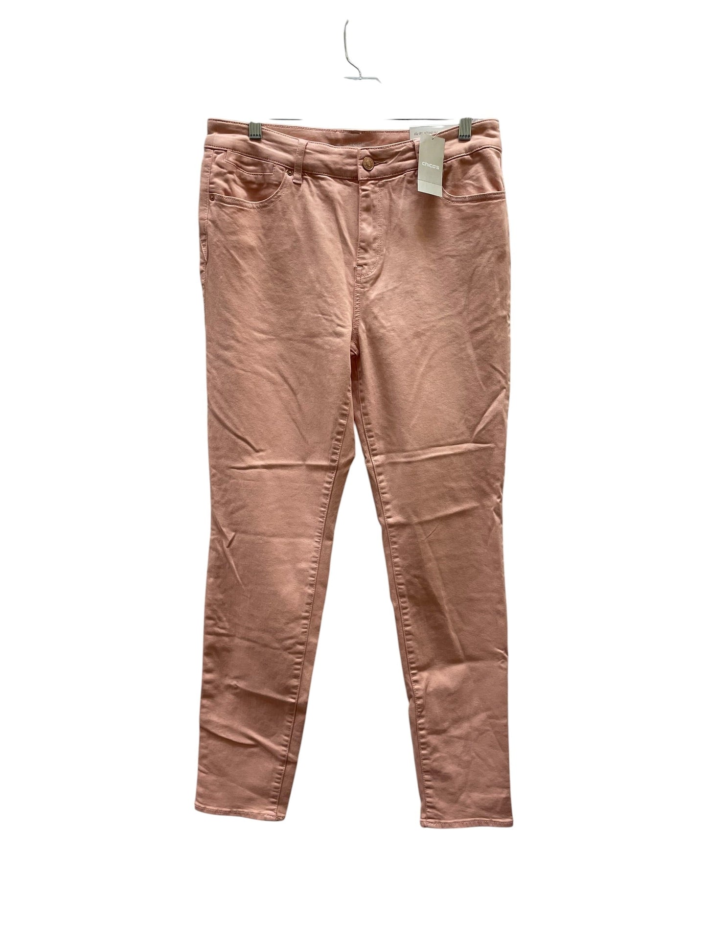 Jeans Jeggings By Chicos In Pink Denim, Size:10