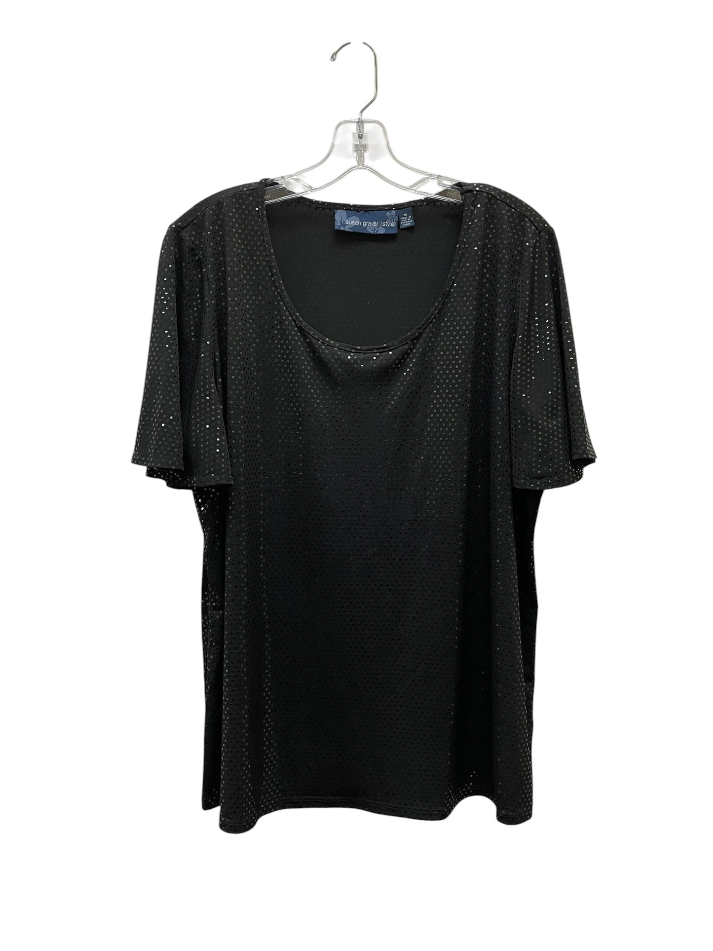 Top Ss By Susan Graver In Black, Size:1X