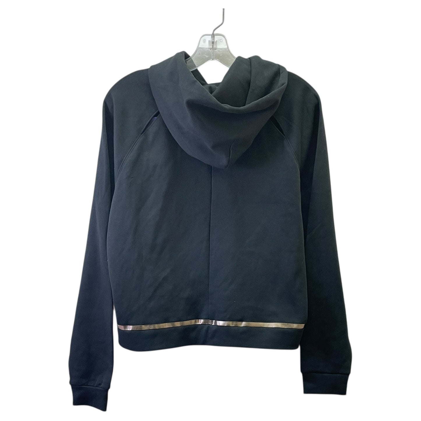 Athletic Sweatshirt Hoodie By Asics In Black & Gold, Size:L