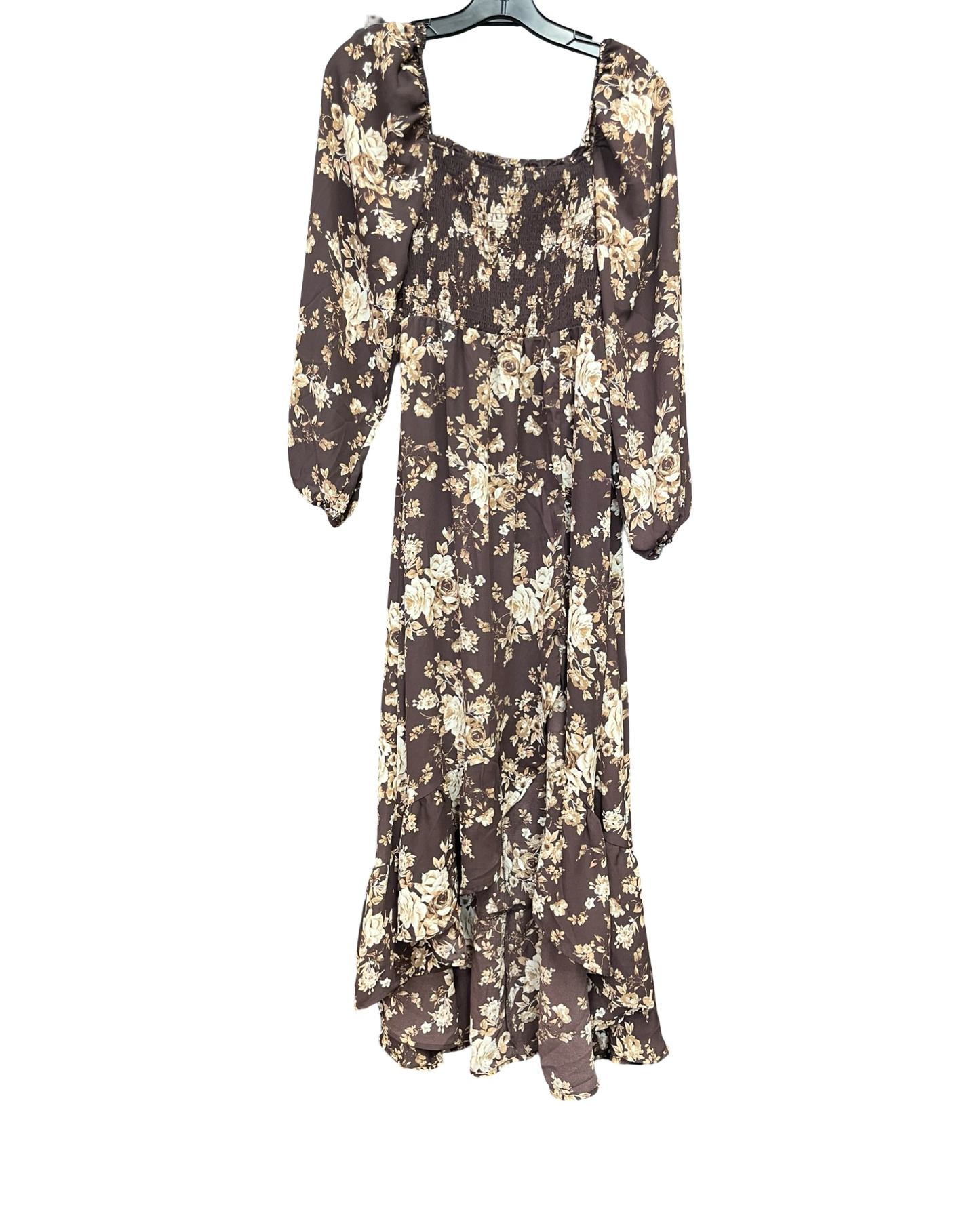 Dress Casual Maxi By Francesca’S In Brown & Cream, Size:Xs