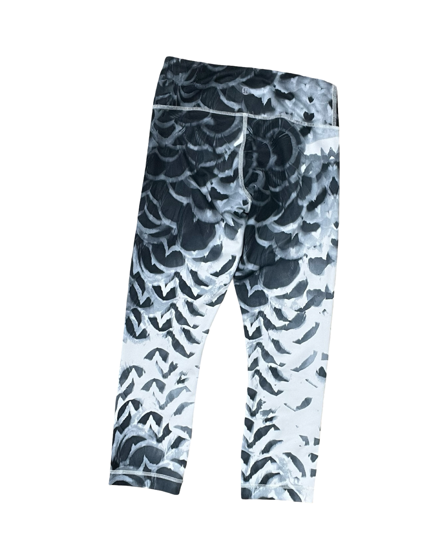 Athletic Leggings By Lululemon In Grey & White, Size:S
