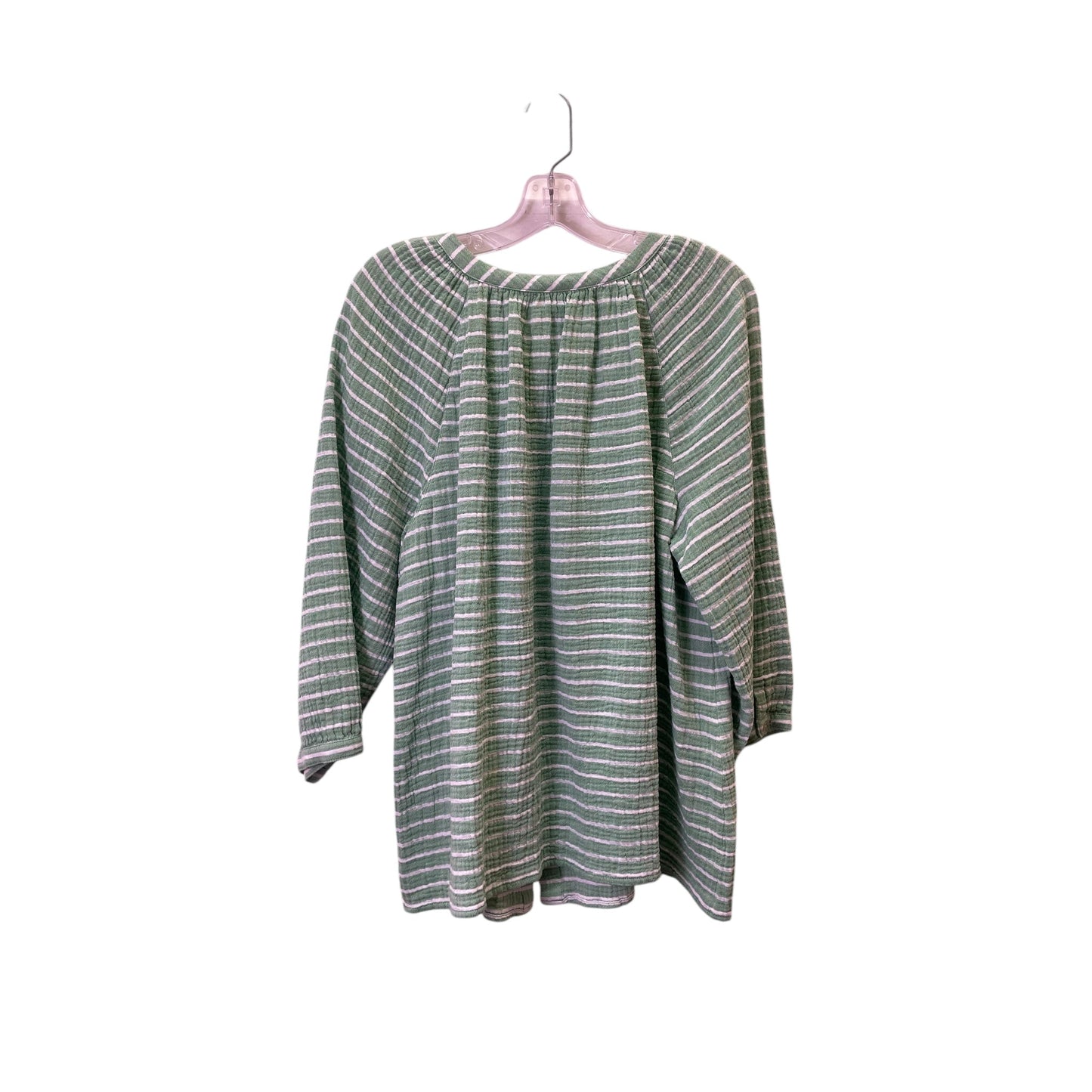 Top Ls By J. Jill In Green & White, Size:2X