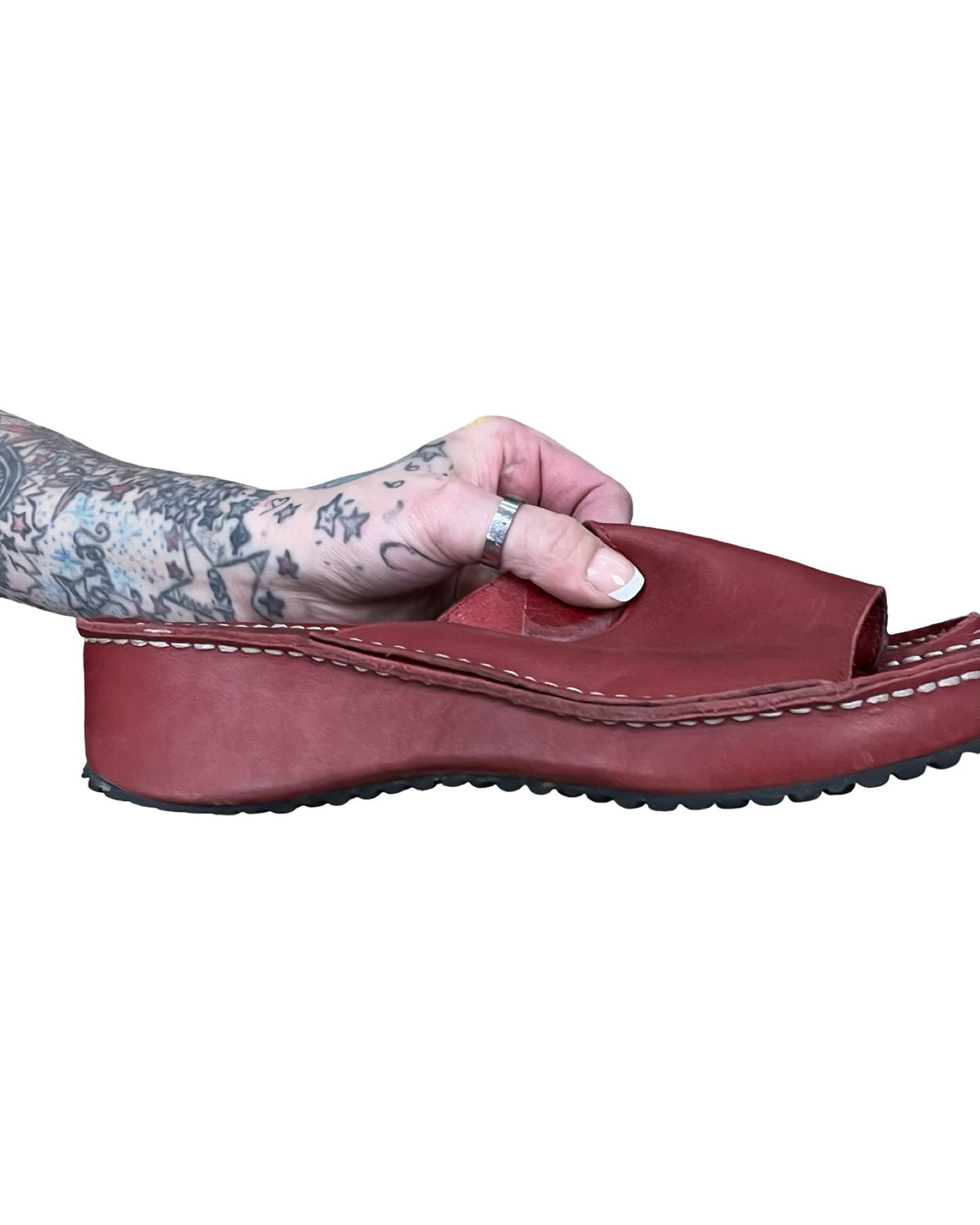 Sandals Heels Platform By Ruff Hewn In Red, Size:11