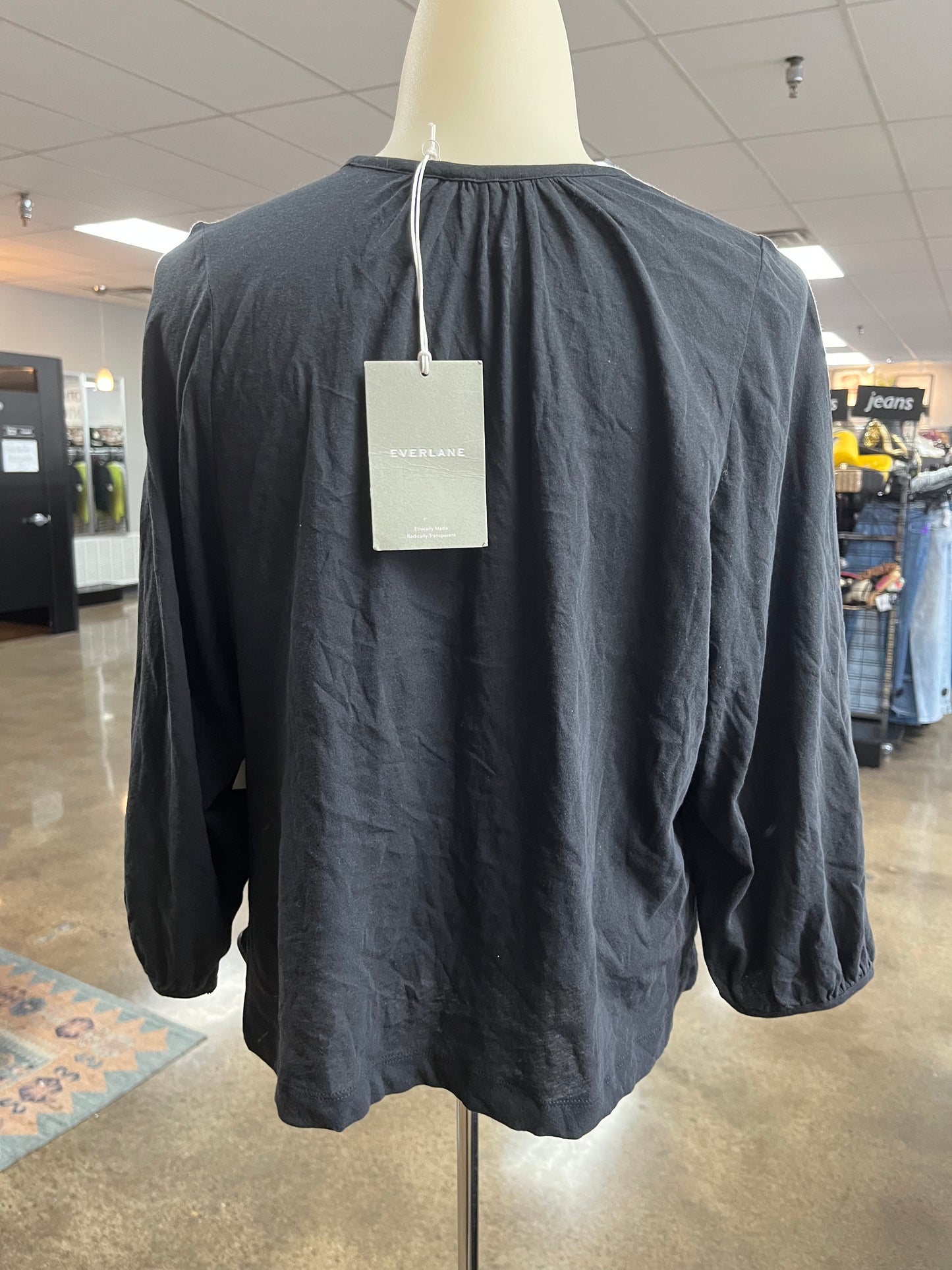 Top 3/4 Sleeve By Everlane In Black, Size:S