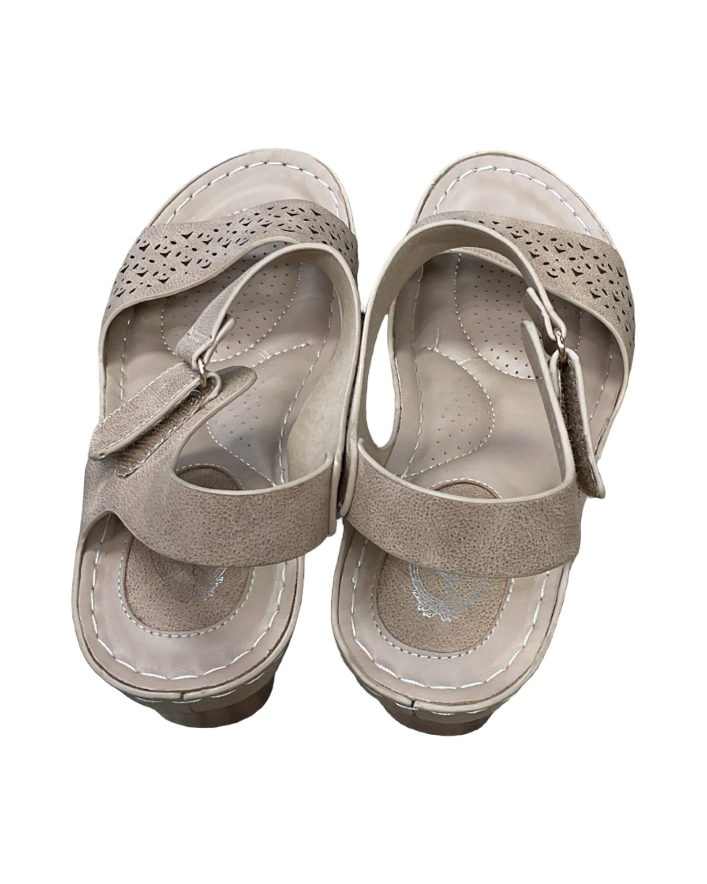 Sandals Heels Platform By Clothes Mentor In Tan, Size:8.5