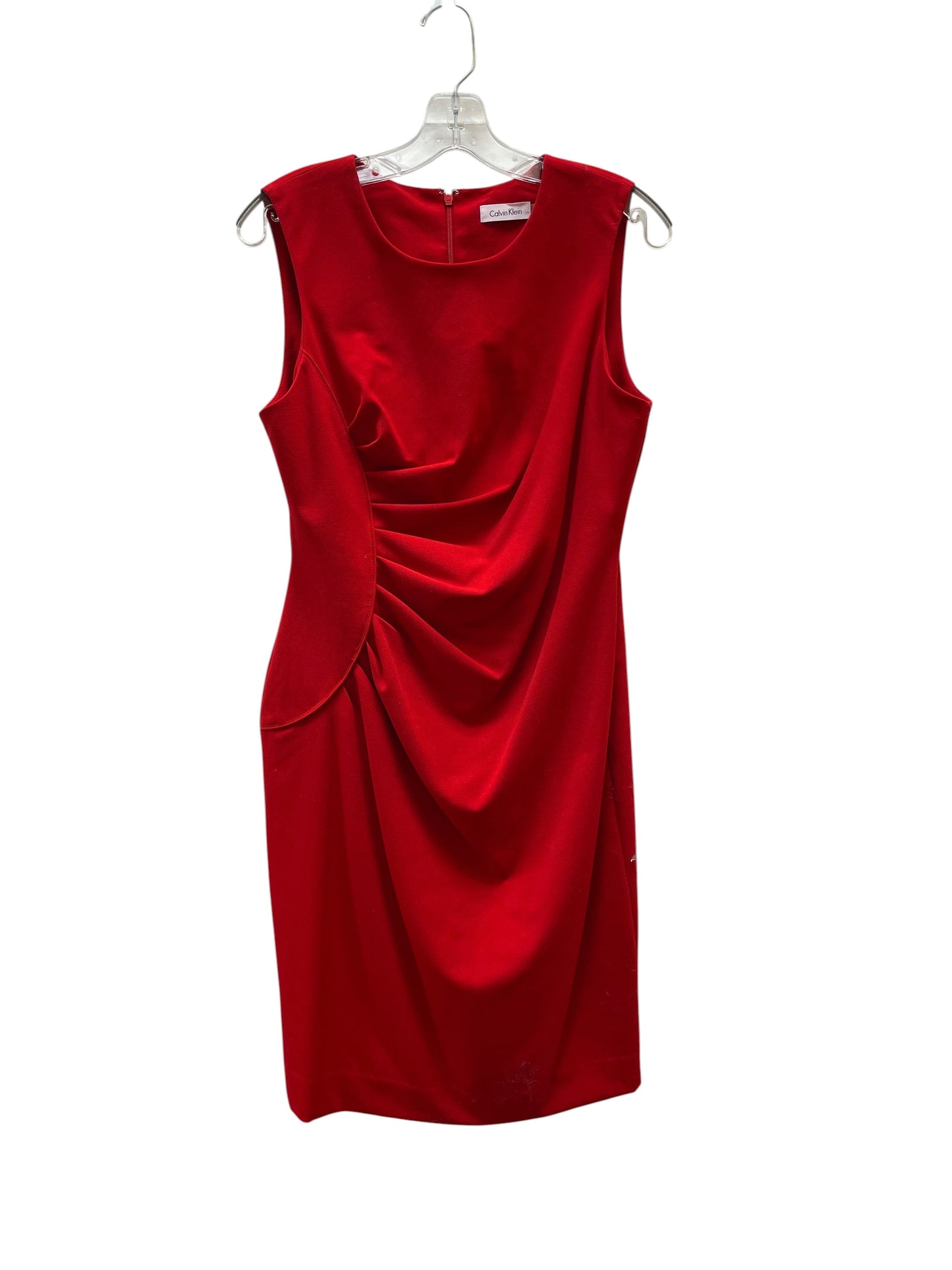 Dress Party Midi By Calvin Klein In Red, Size:L