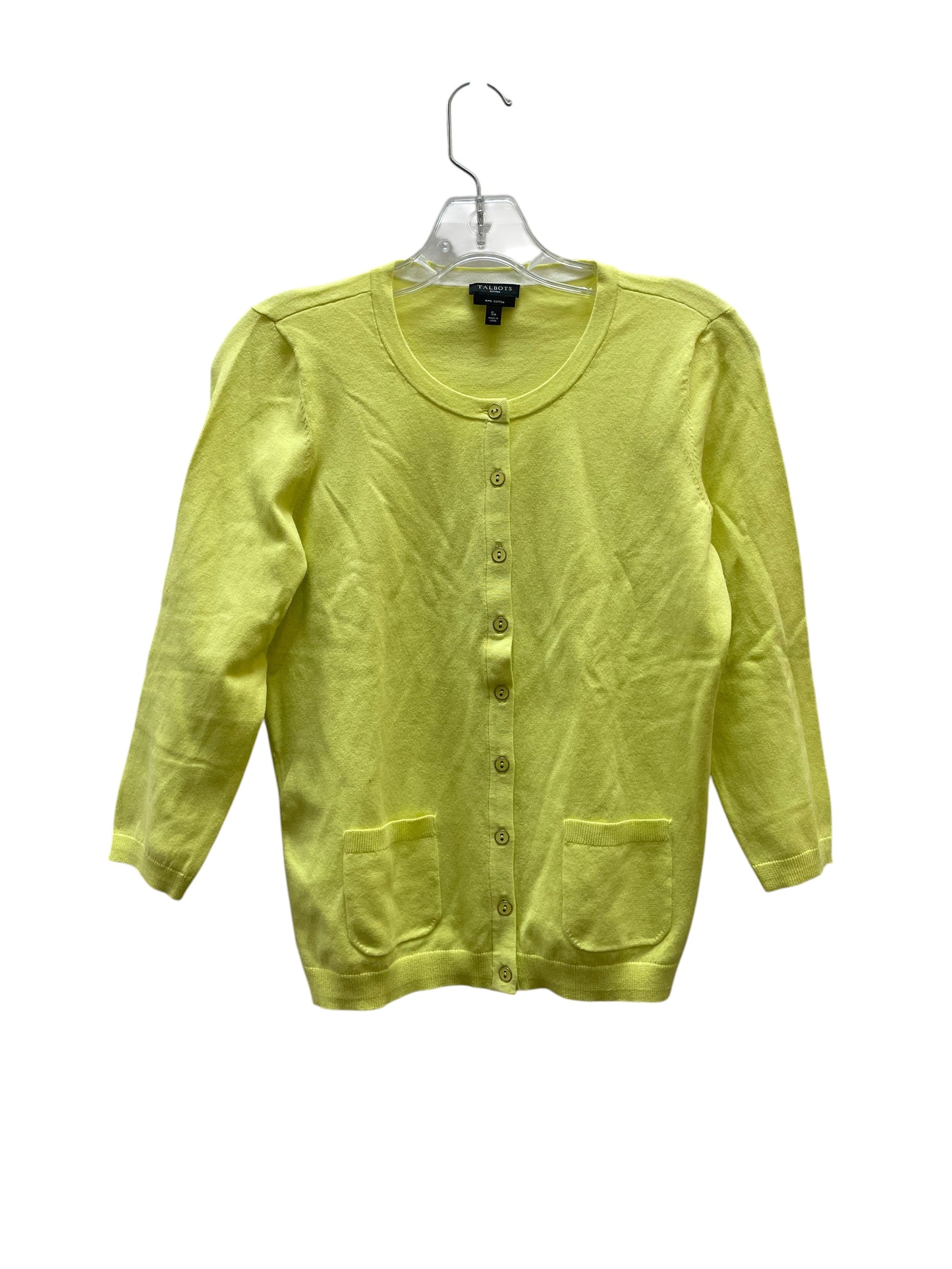 Cardigan By Talbots In Yellow, Size:Sp