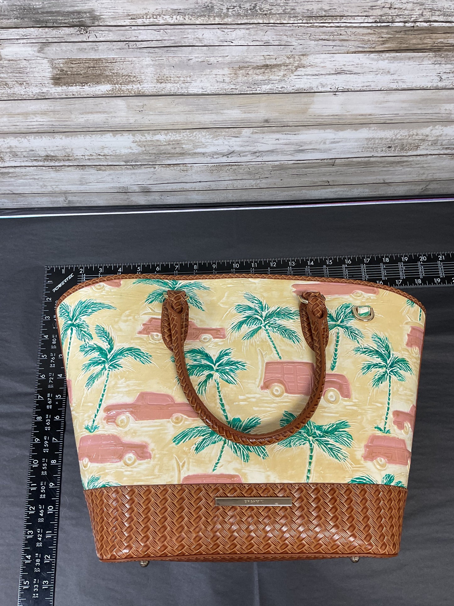 Handbag Designer By Brahmin In Tropical Print, Size:Large