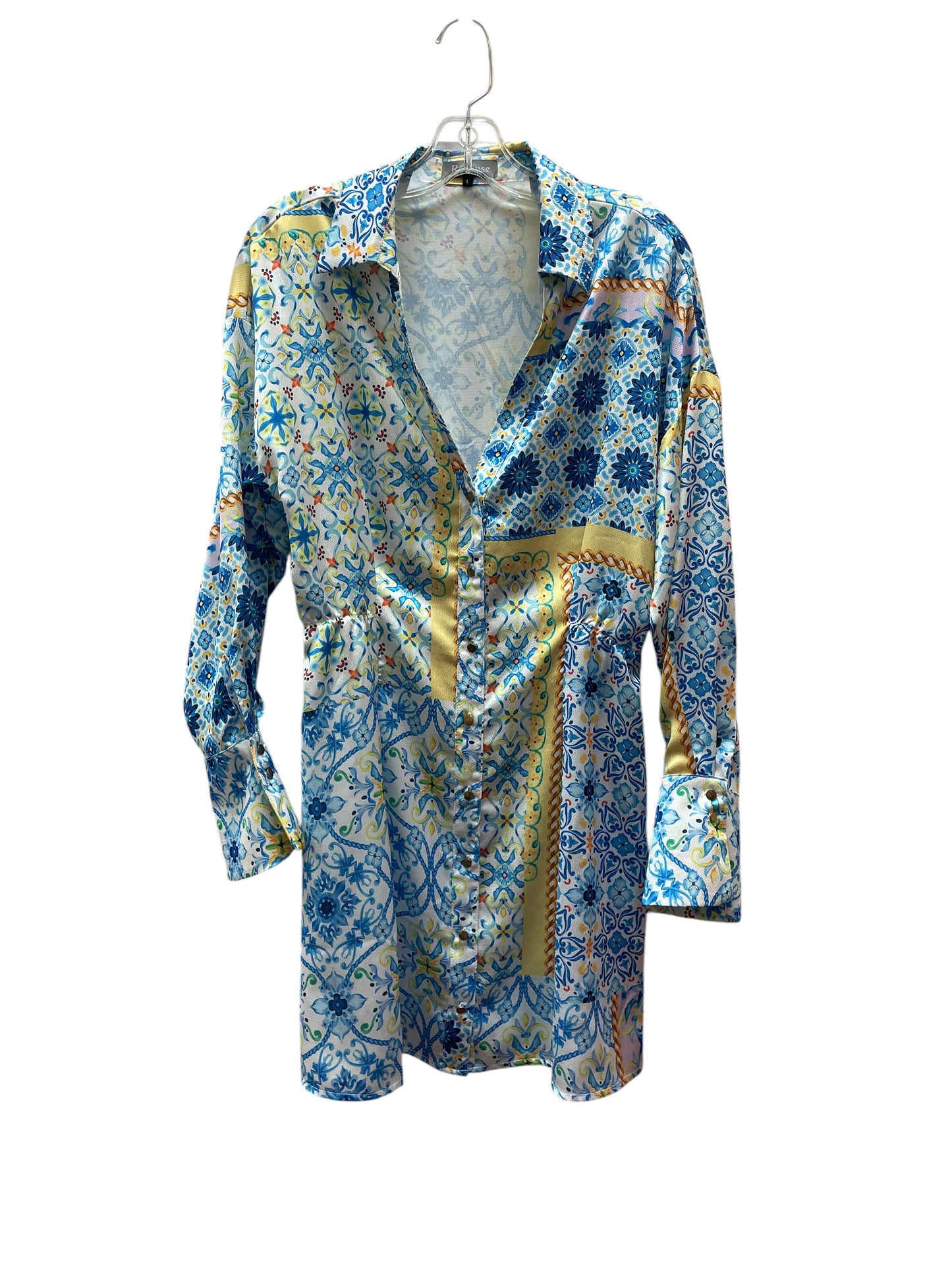 Blouse Ls By Re^veuse In Blue, Size:L