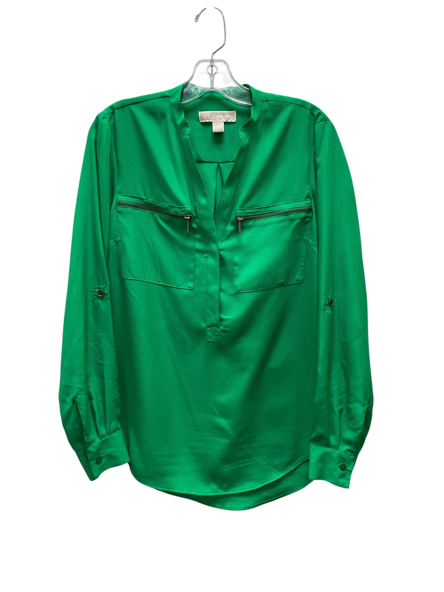 Blouse Ls By Michael By Michael Kors In Green, Size:S