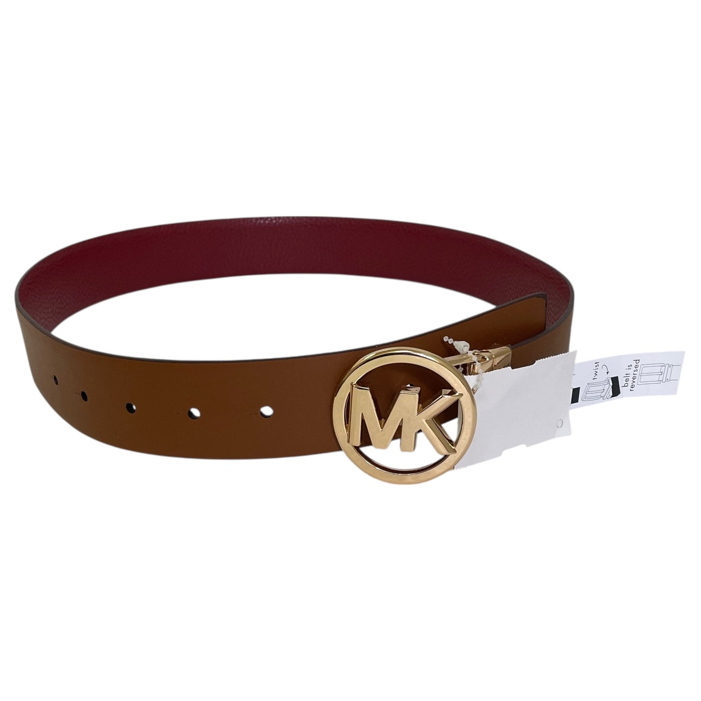 Belt Designer By Michael Kors In Brown & Red