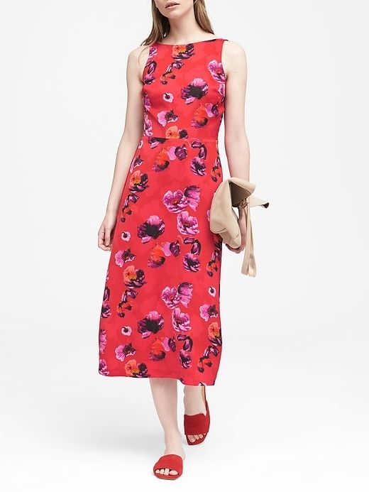 Dress Casual Maxi By Banana Republic In Red, Size: 8