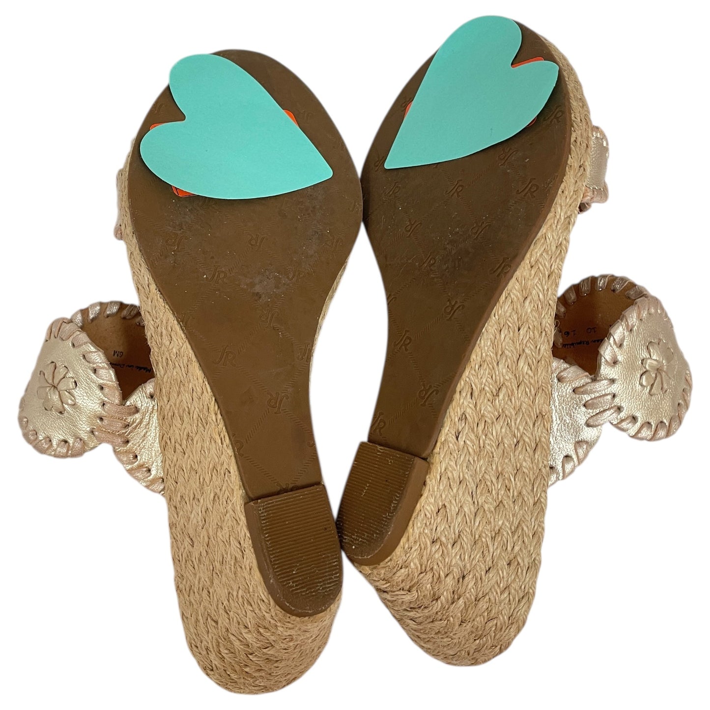 Sandals Heels Platform By Jack Rogers In Gold, Size:6