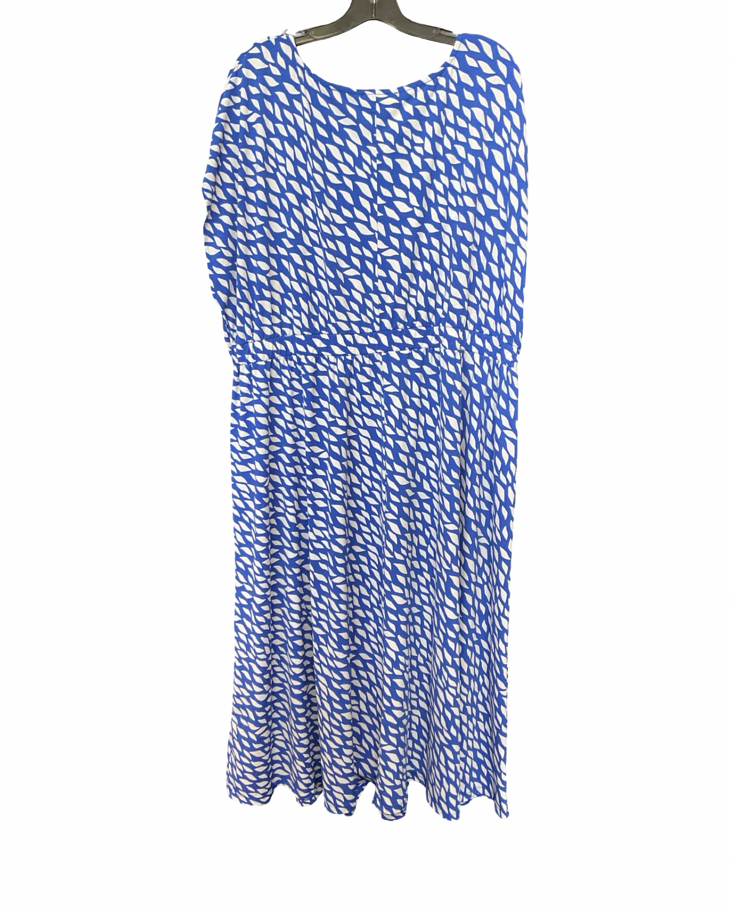 Dress Casual Midi By Eloquii In Blue & White, Size:2X