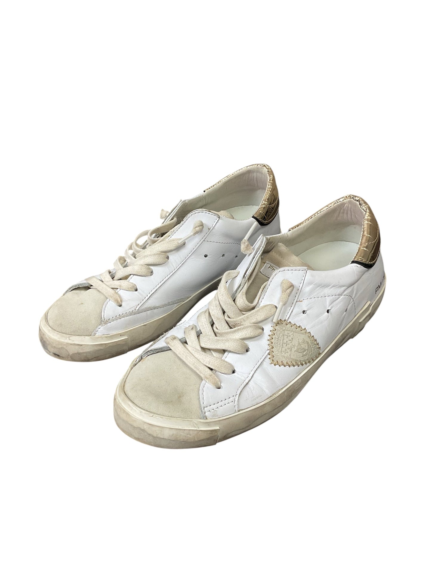 Shoes Sneakers By Cma In Gold & White, Size:7.5