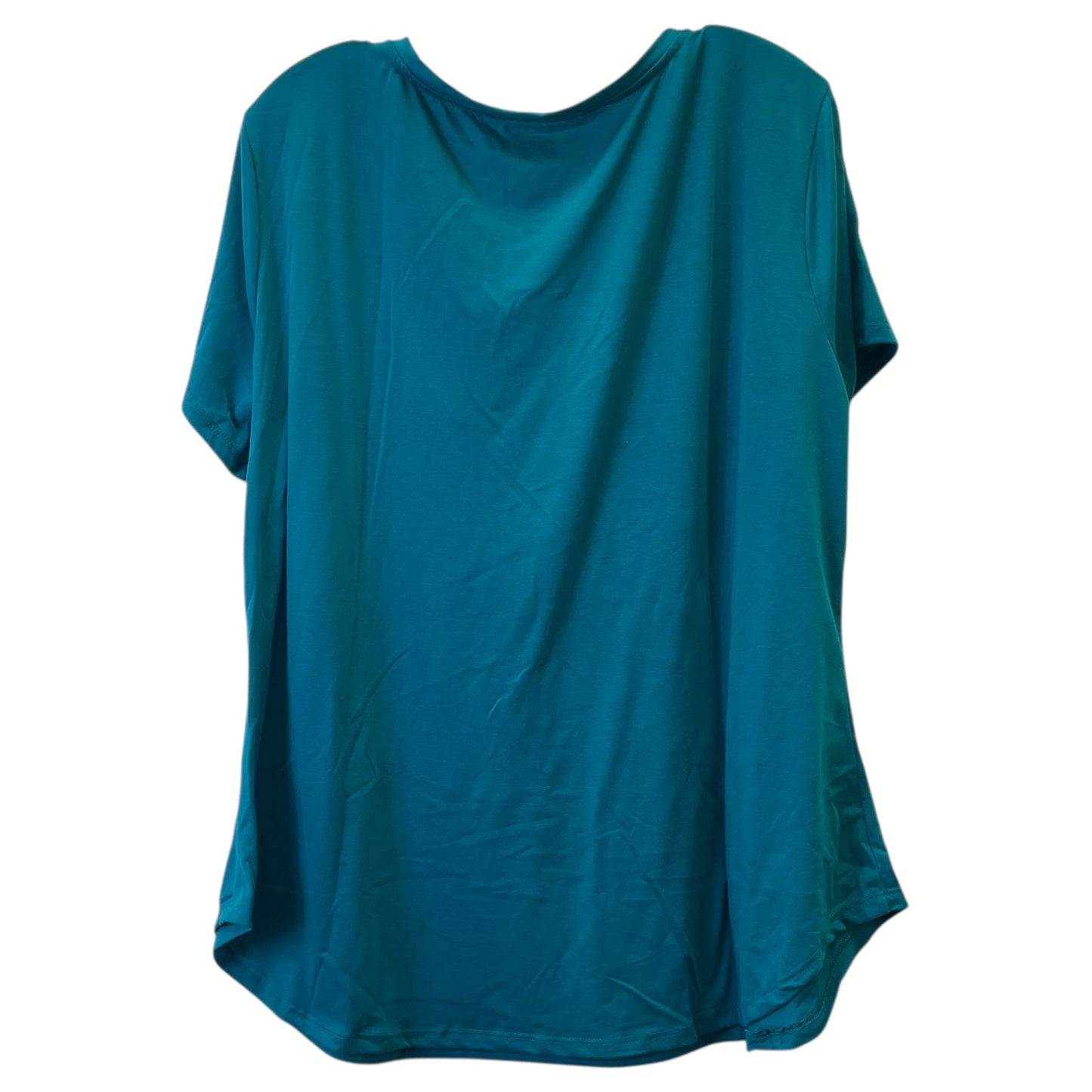 Top Ss Basic By Jennifer Lauren In Teal, Size:3X