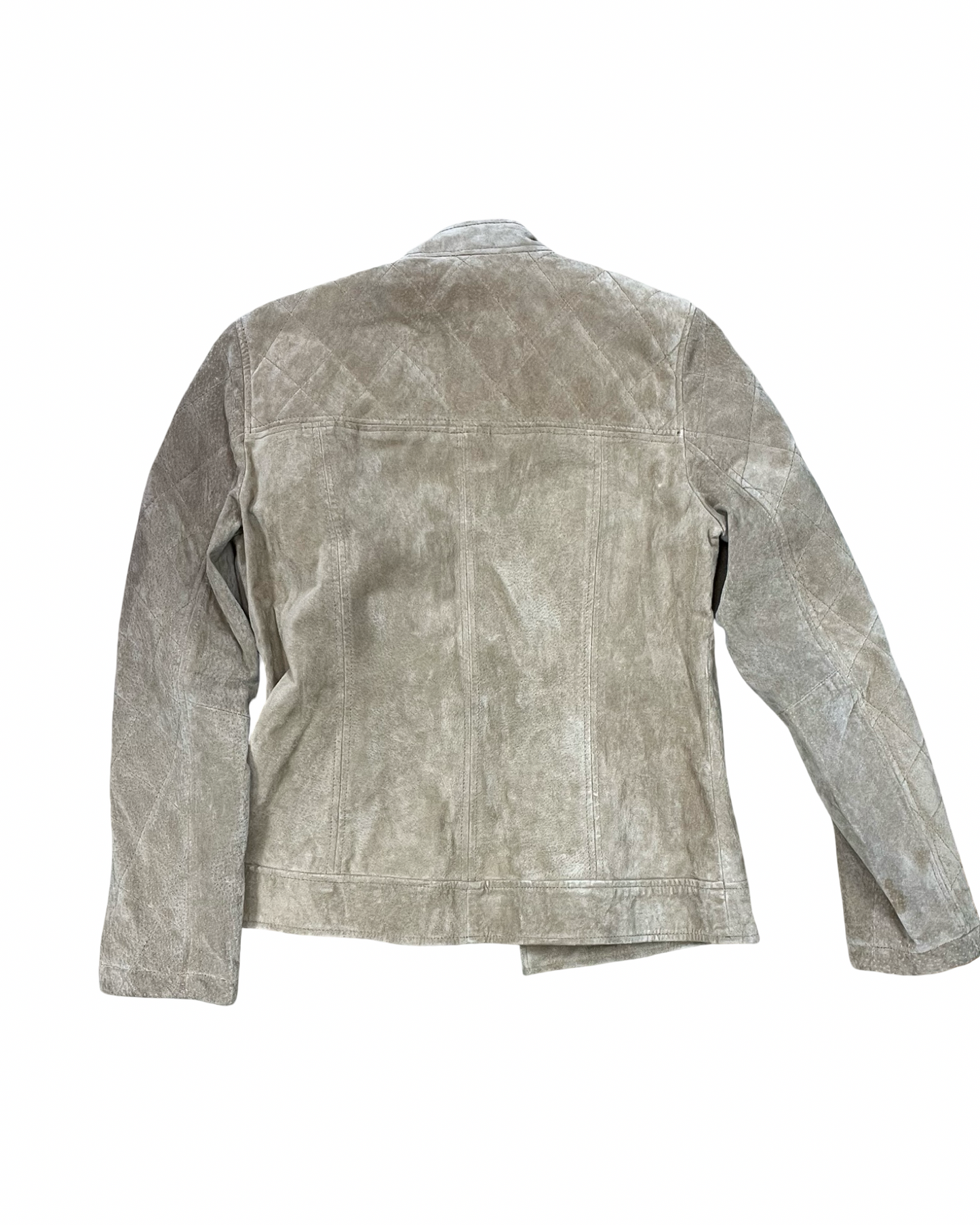 Jacket Leather By Ruff Hewn In Beige, Size:M