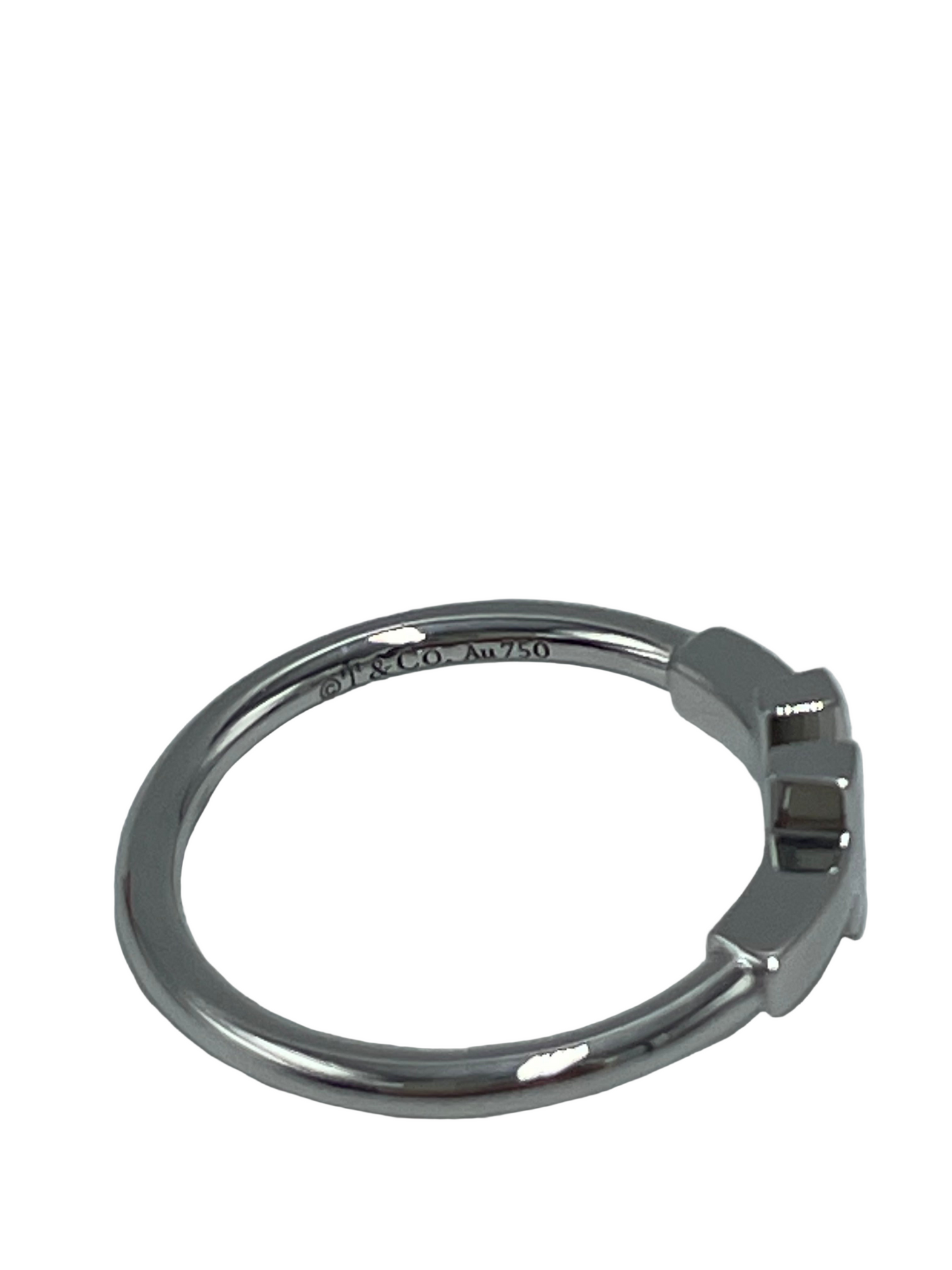 Tiffany & Company 18K White Gold T Wire Luxury Ring, Size: 7
