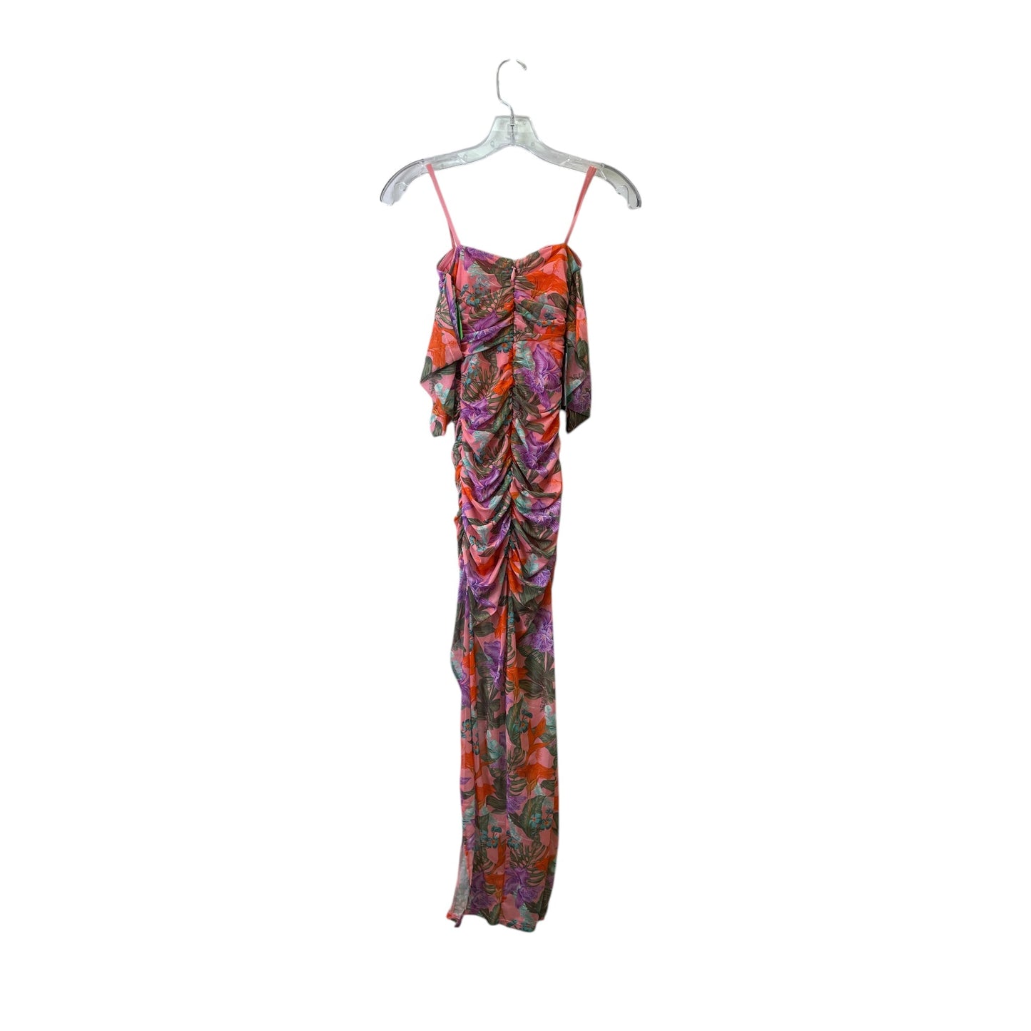 Dress Party Midi By Bebe In Orange & Purple, Size:Xxs