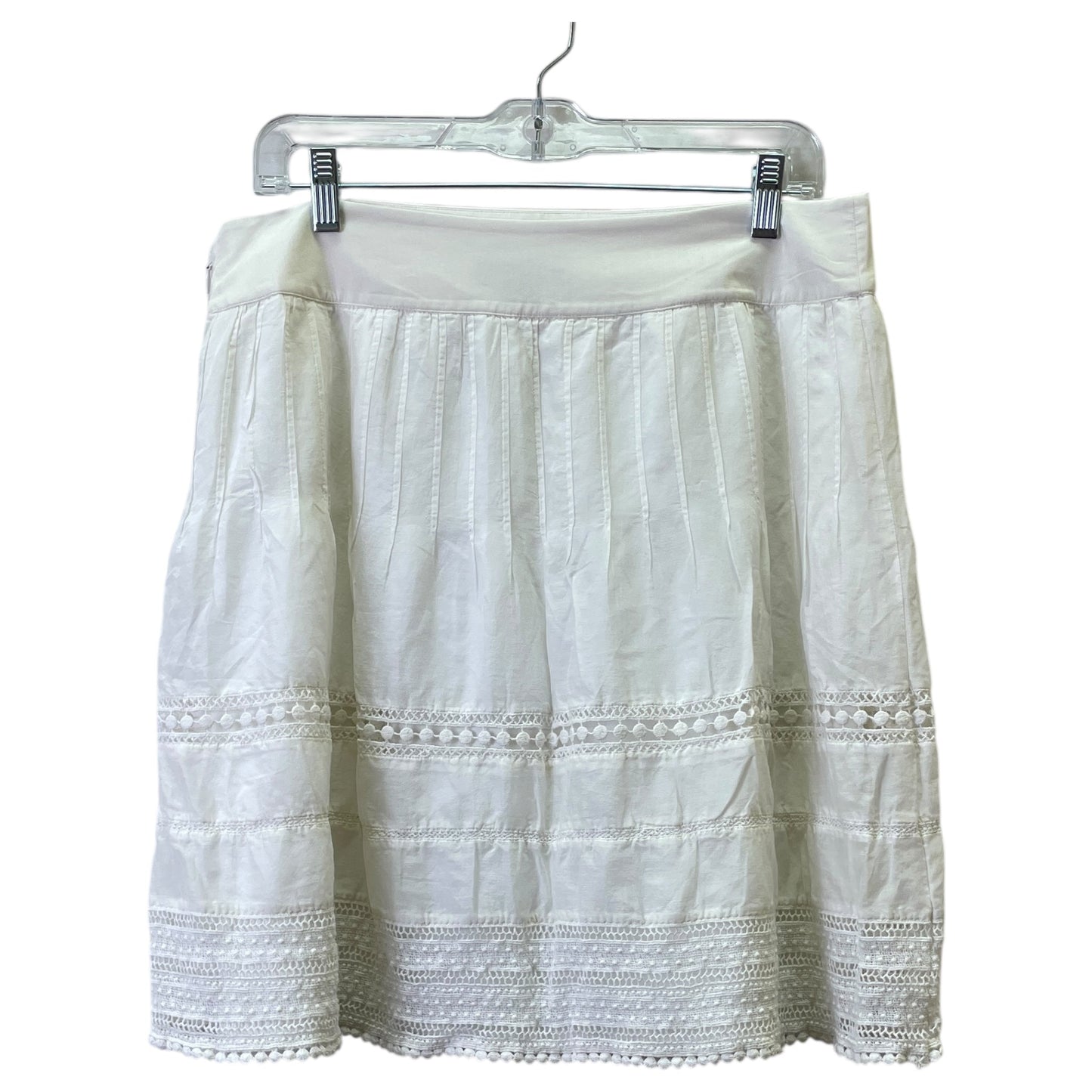 Skirt Midi By Ann Taylor In White, Size:12