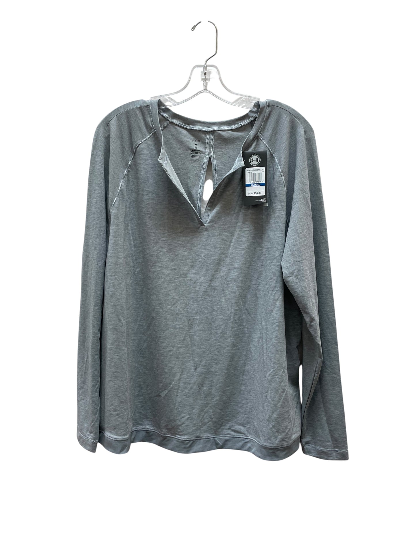 Athletic Top Ls Collar By Under Armour In Grey, Size:Xl