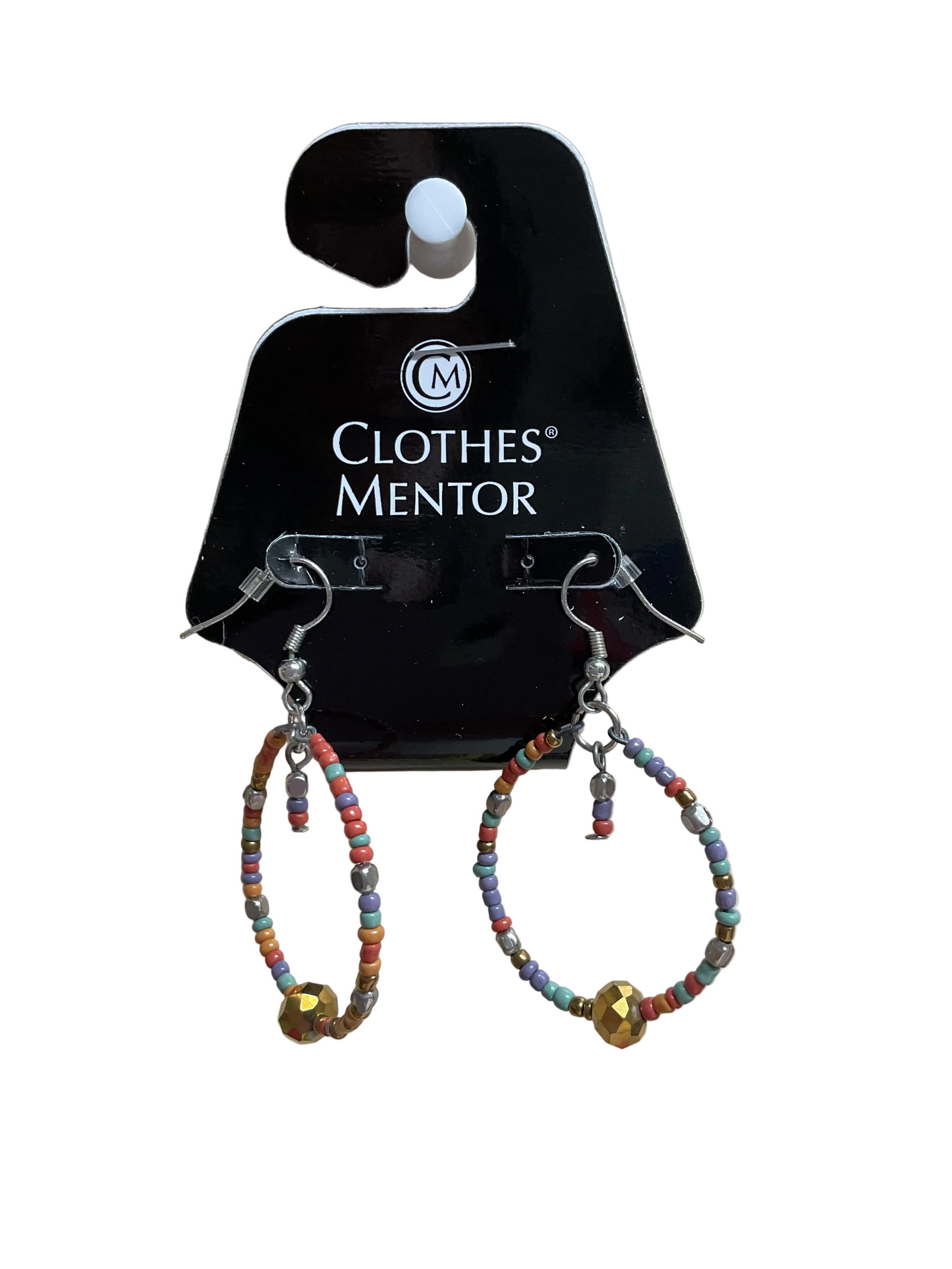 Earrings Hoop By Clothes Mentor In Grey & Orange