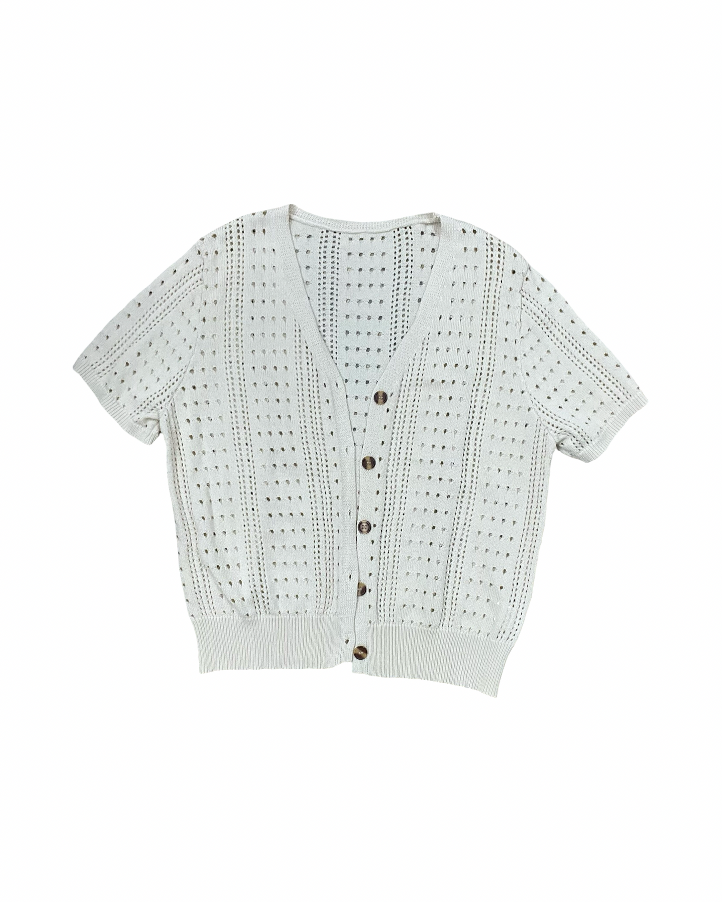 Cardigan By Clothes Mentor In Cream, Size:Xl