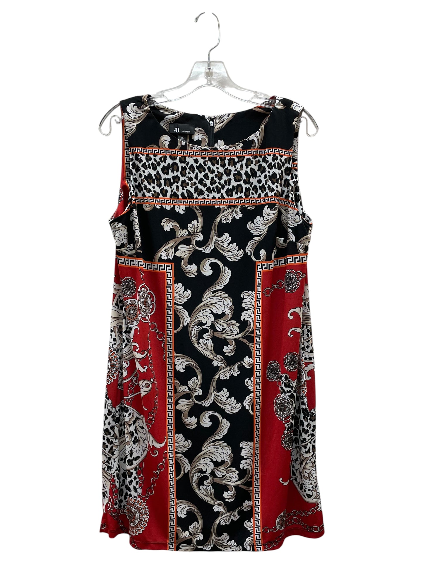 Dress Casual Short By Ab Studio In Animal Print, Size:Xl