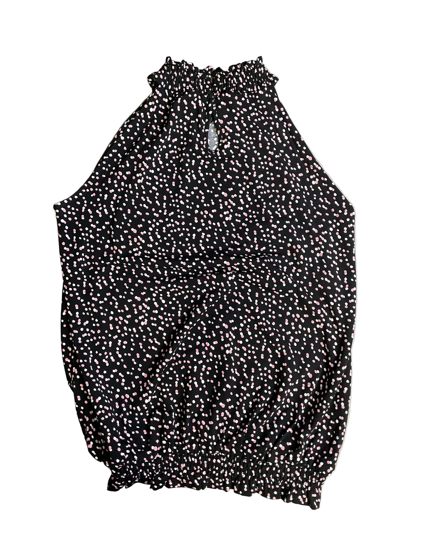 Top Sleeveless By Adrianna Papell In Black & Pink, Size:M