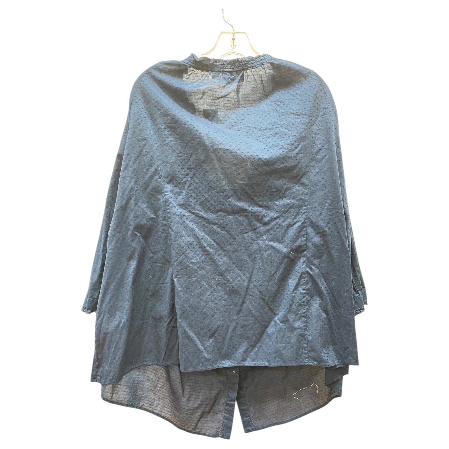 Blouse 3/4 Sleeve By Avenue In Blue, Size:2X