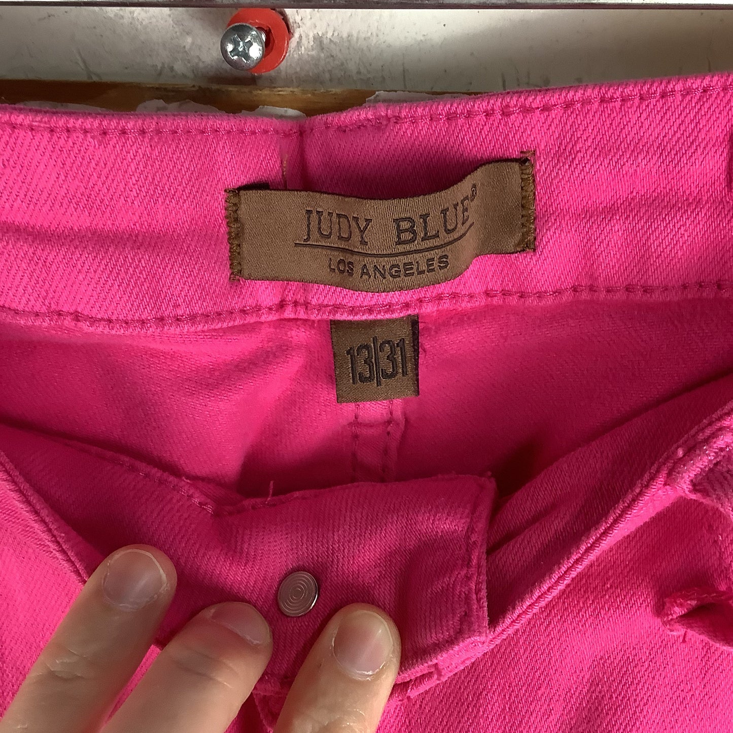 Jeans Flared By Judy Blue In Pink Denim, Size: 12 (31)