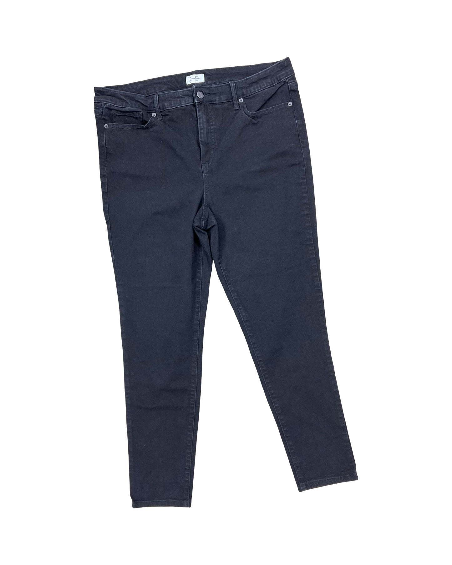 Jeans Skinny By Jessica Simpson In Black Denim, Size:16