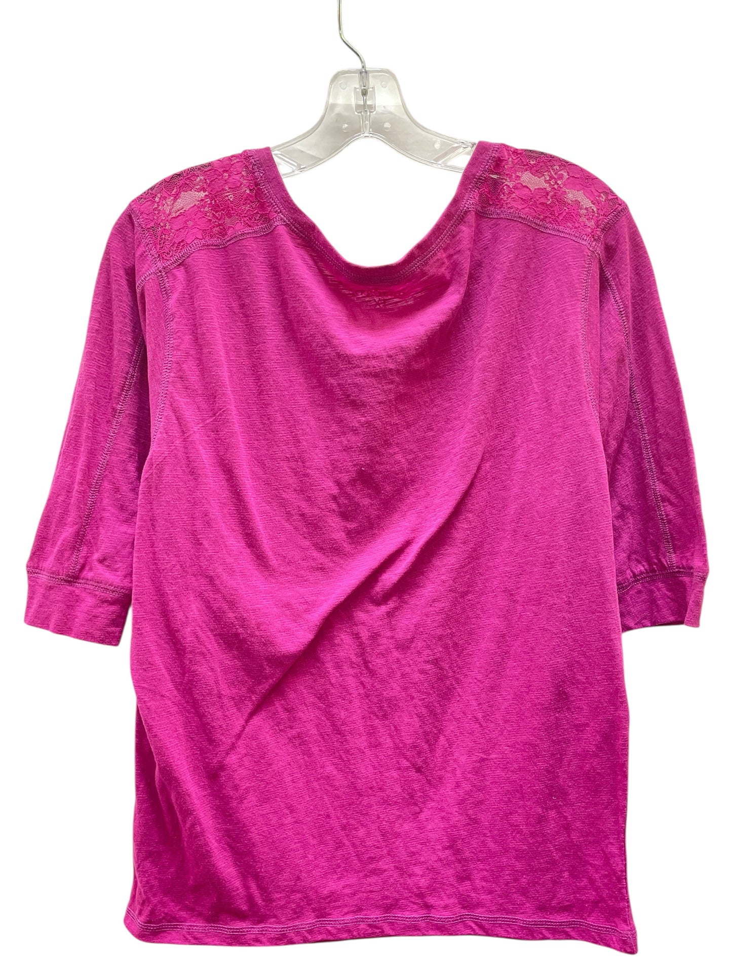 Top 3/4 Sleeve By Mix And Co In Pink, Size: 1x