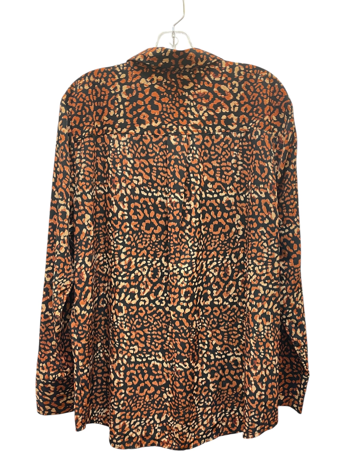 Blouse Ls By Nine West In Animal Print, Size:Xl