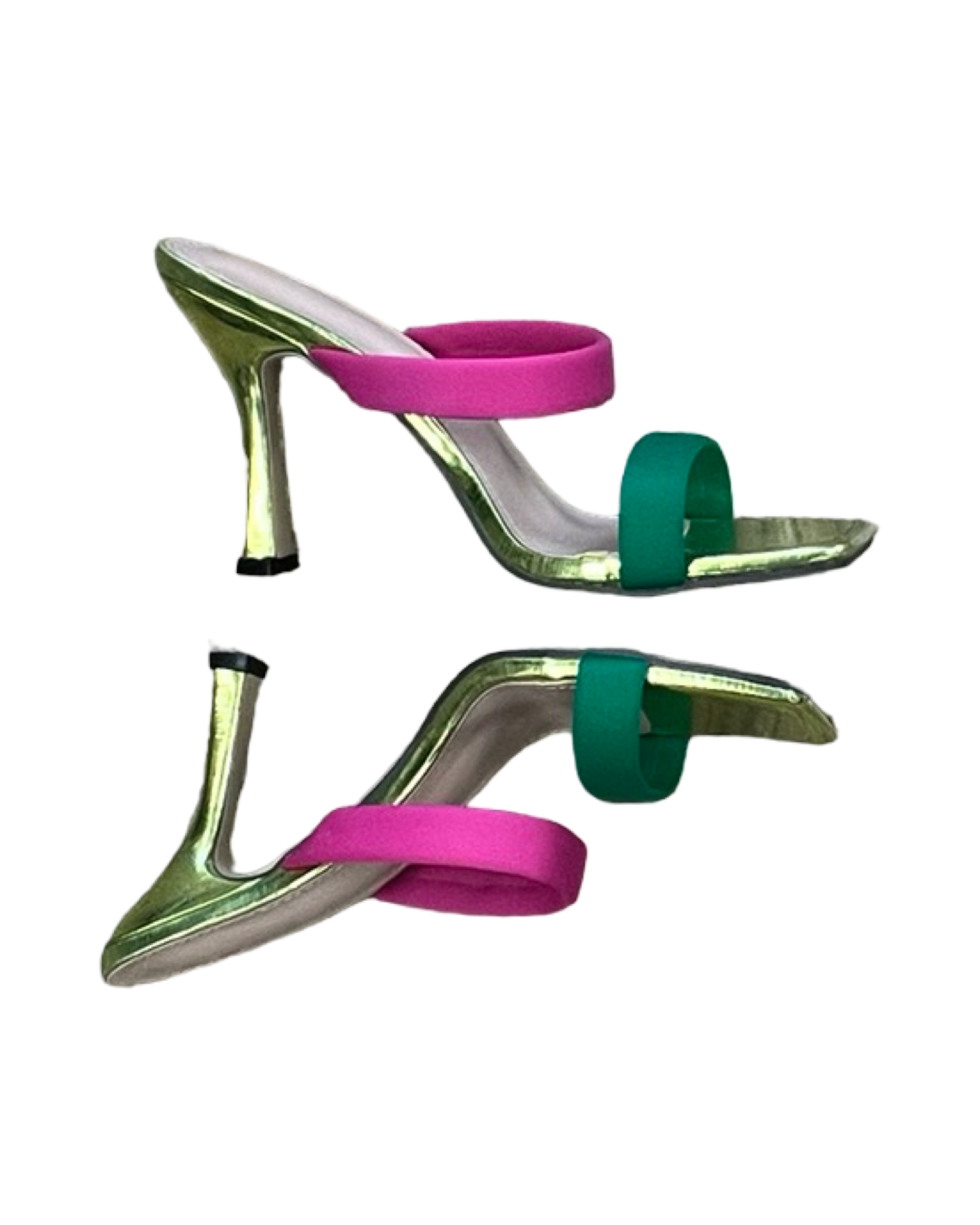 Shoes Heels Kitten By Clothes Mentor In Green & Pink, Size:9.5