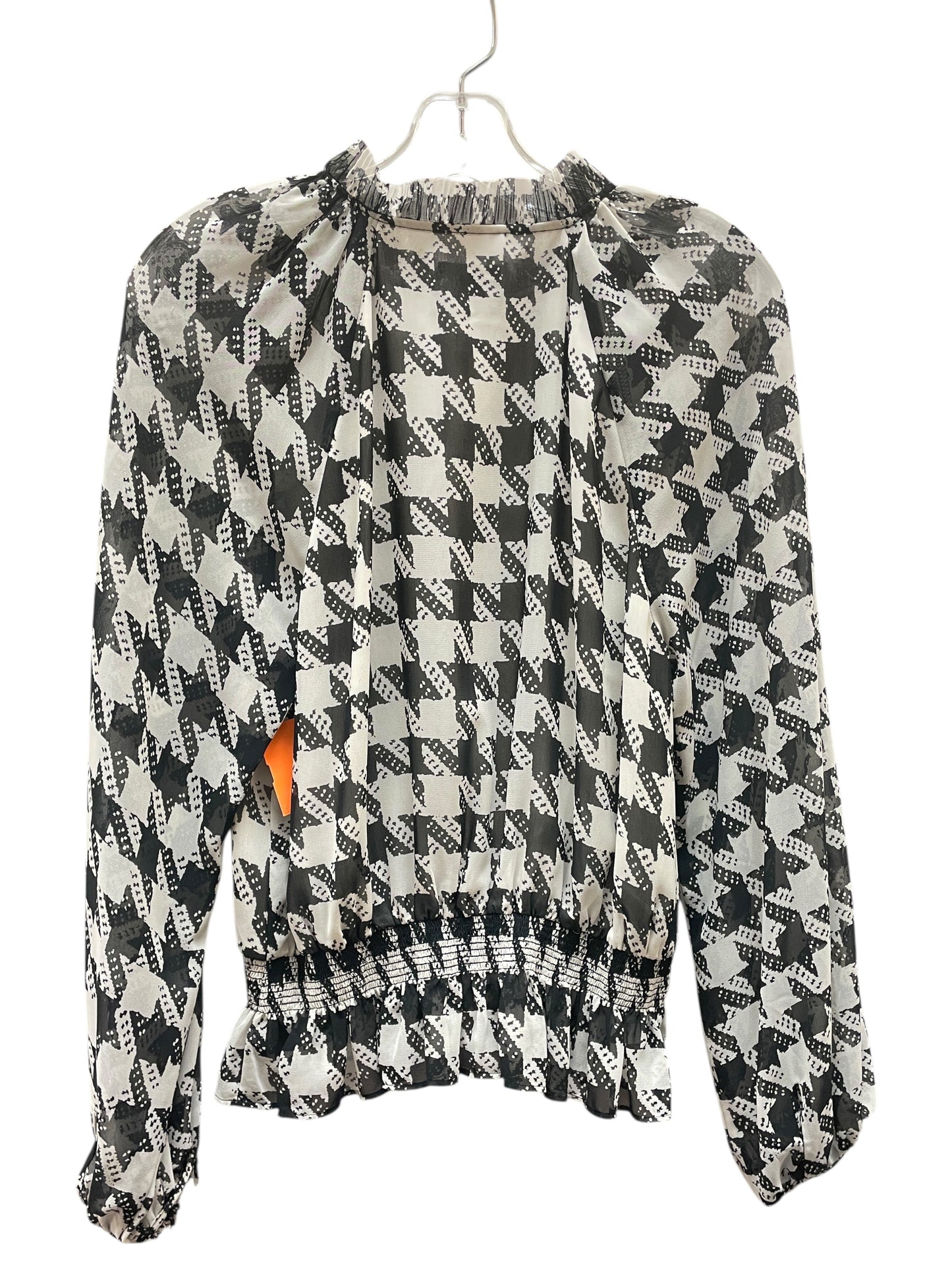 Blouse Ls By Ann Taylor In Black & White, Size:M