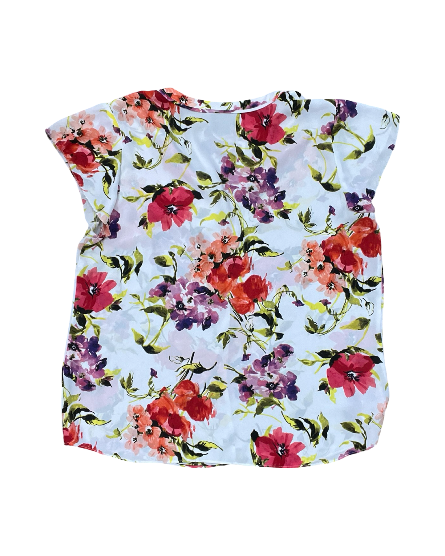Top Ss By Liz Claiborne In Floral Print, Size:L