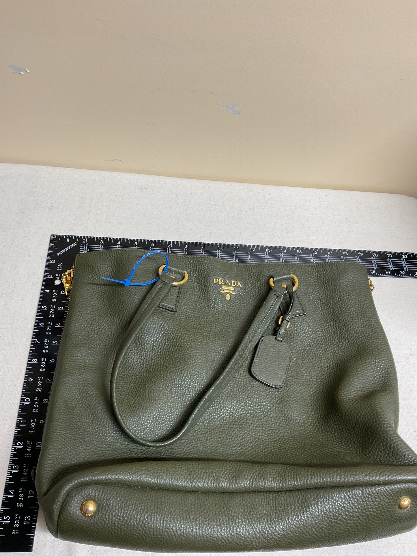 Handbag Luxury Designer By Prada In Green, Size:Large