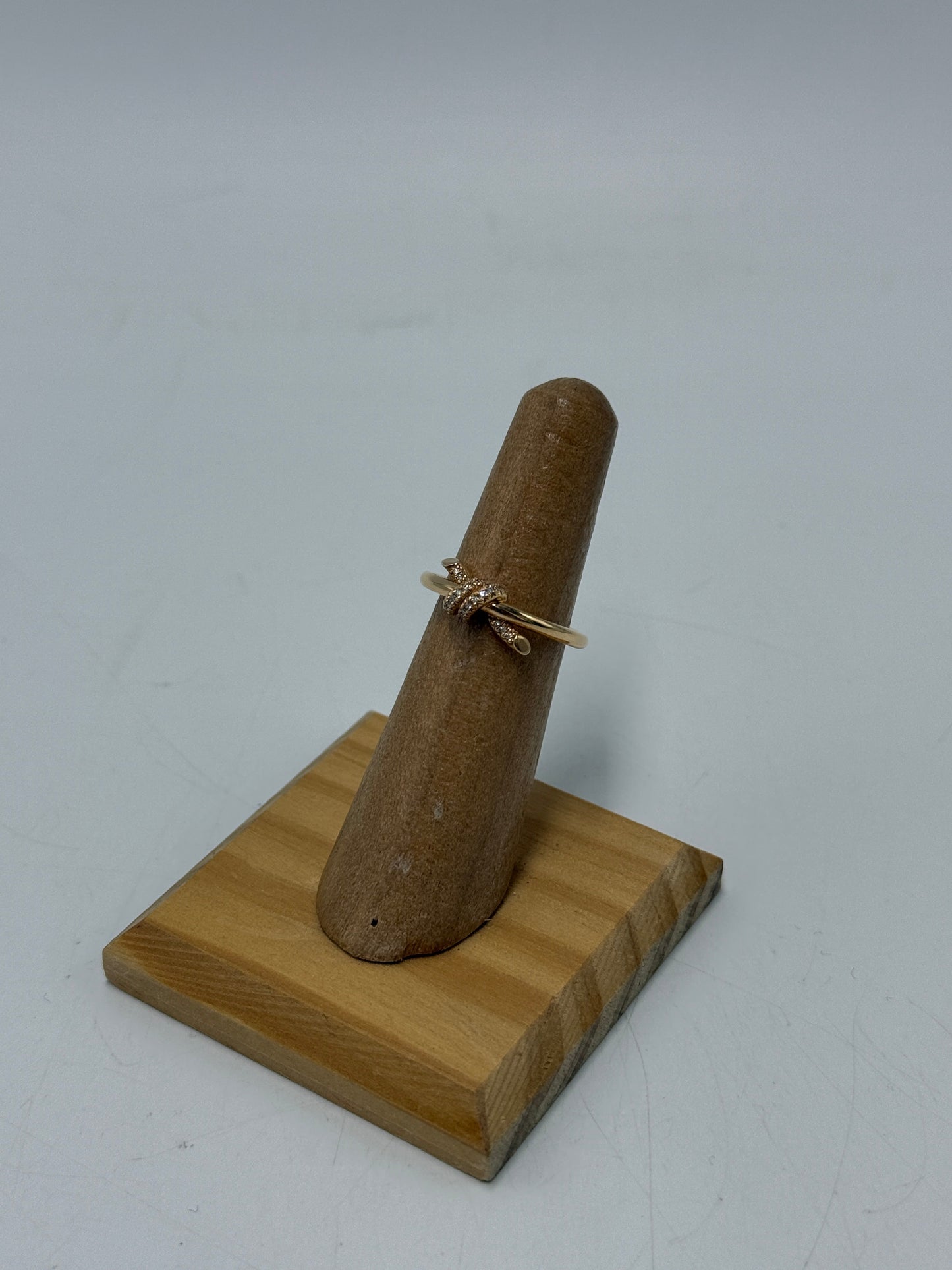 Tiffany & Company Knot 18K Rose Gold Diamond Luxury Ring, Size 6