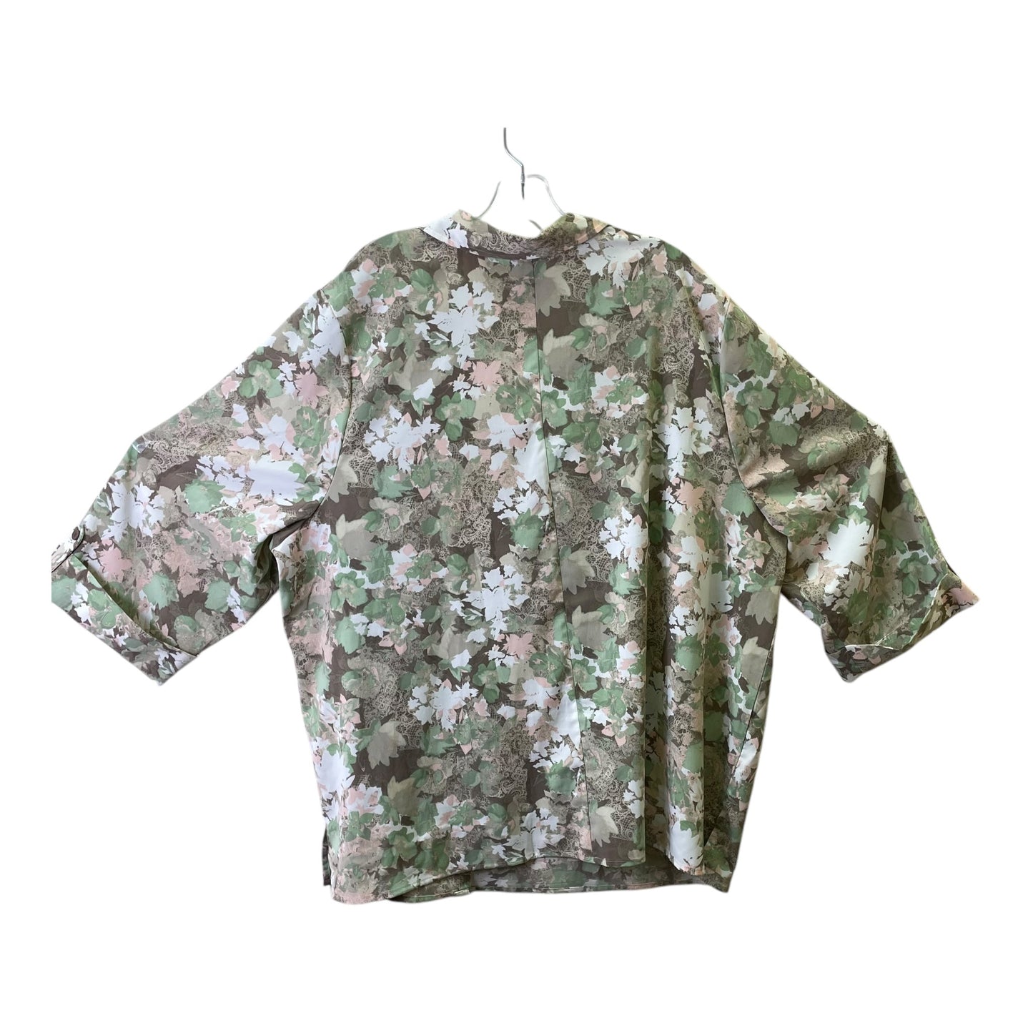 Top 3/4 Sleeve By Catherines In Green, Size:2X